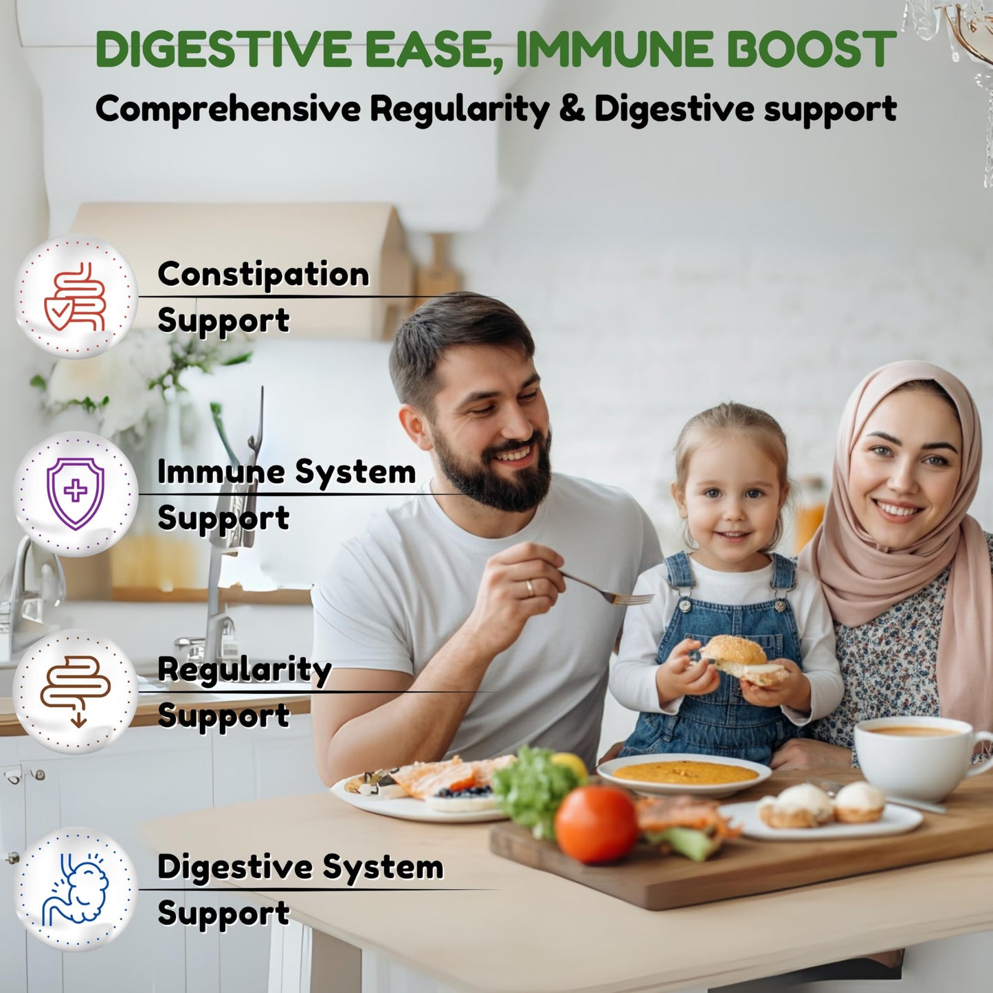 SHIFAA NUTRITION Halal & Gluten Free Fiber Gummies for Kids & Adults | 3g, 30-60 Servings | 60 Gummies | Improves Digestive Health, Immunity & Gut Health | Vegan Prebiotic | Non-GMO, Gelatin-Free