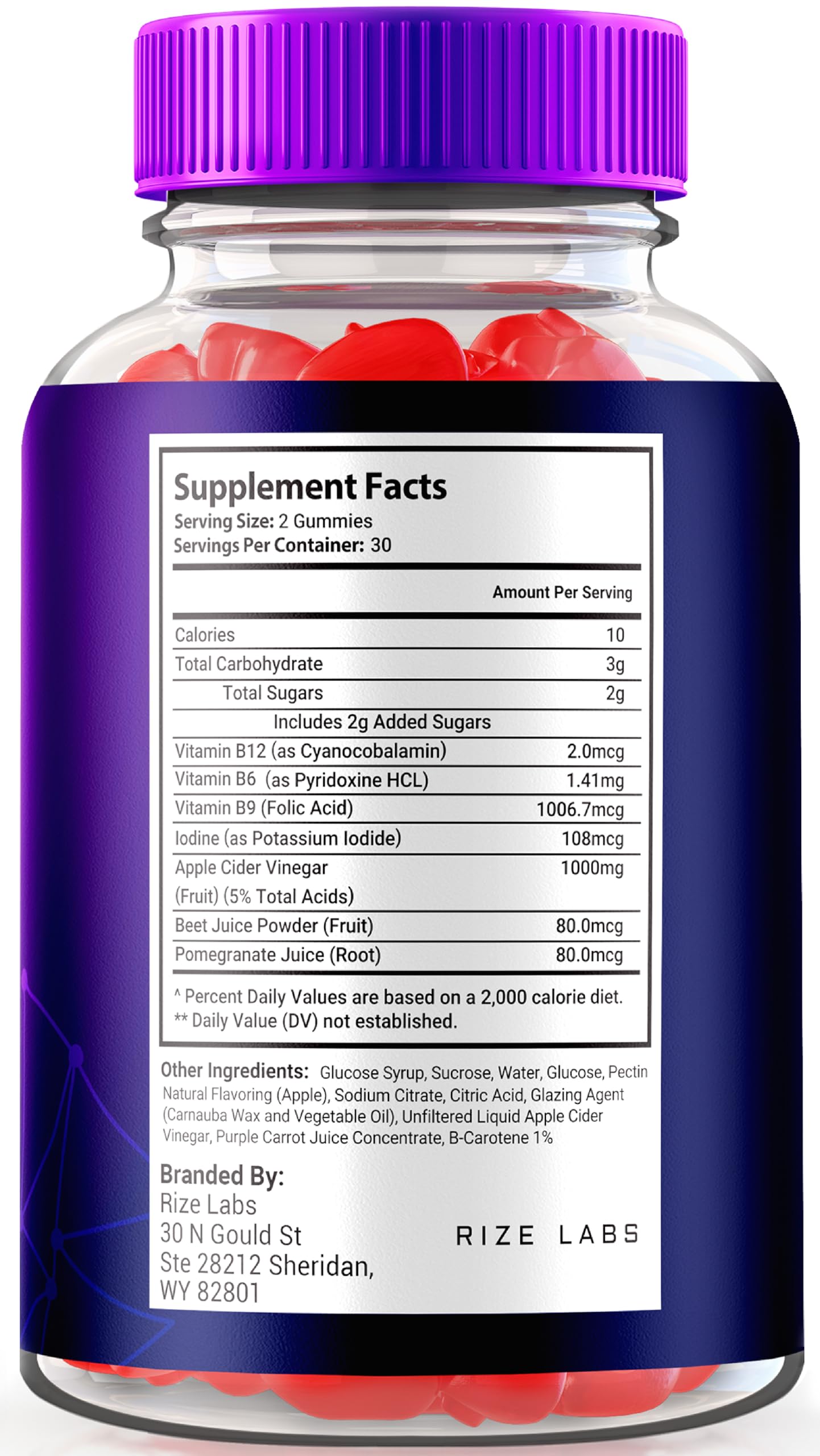 rize labs - Royal Keto ACV Organic Gunmies, Belly Fat Diet, Support Weight Loss for Men and Women with Apple Cider Vinegar, Provides Extra Strength (120 Gummies) (2 Pack)