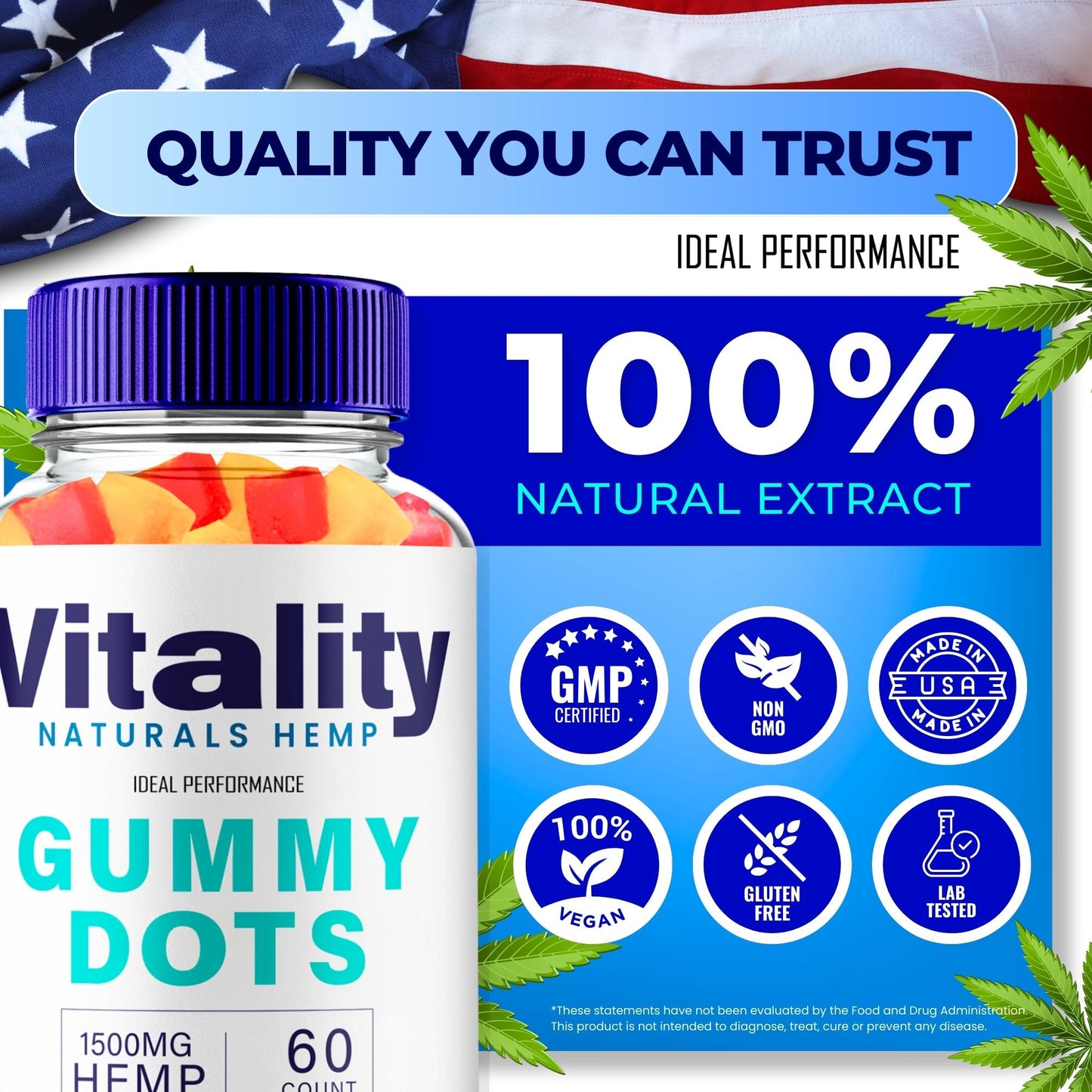 Vitality Gummy Dots Hemp Gummies with Hemp Seeds Organic Extract, Vitality Gummy - Extra Strength Health and Wellness Support, VitalityGummyDots Advanced with Hemp Oil, Vitality Reviews (2 Pack)