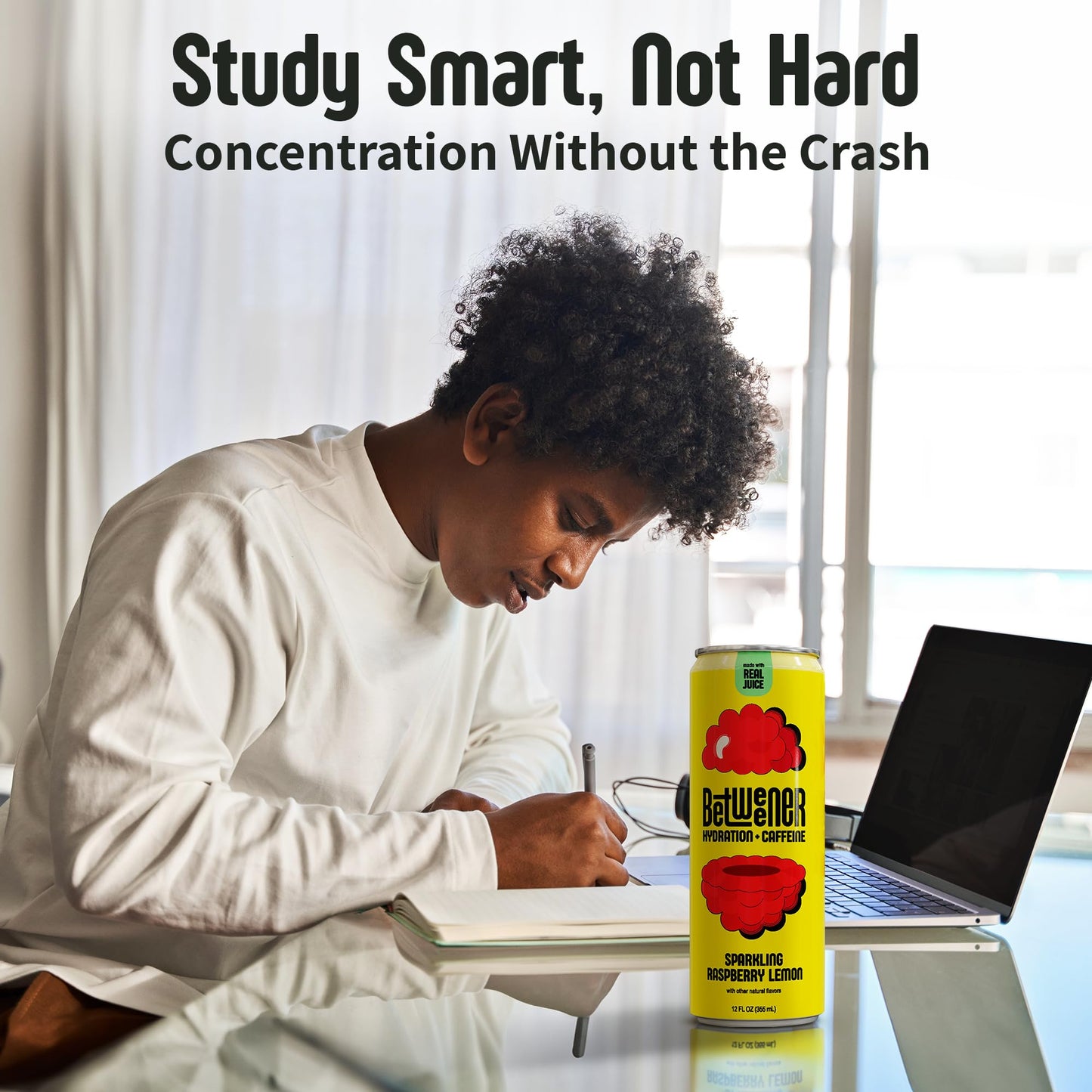 Betweener Sparkling Energy Sparkling Water wReal Juice 100mg Caffeine Light Refreshing LTheanine for Focus Vitamins BC Low Sugar 45 Cals Variety Pack 12 Pack