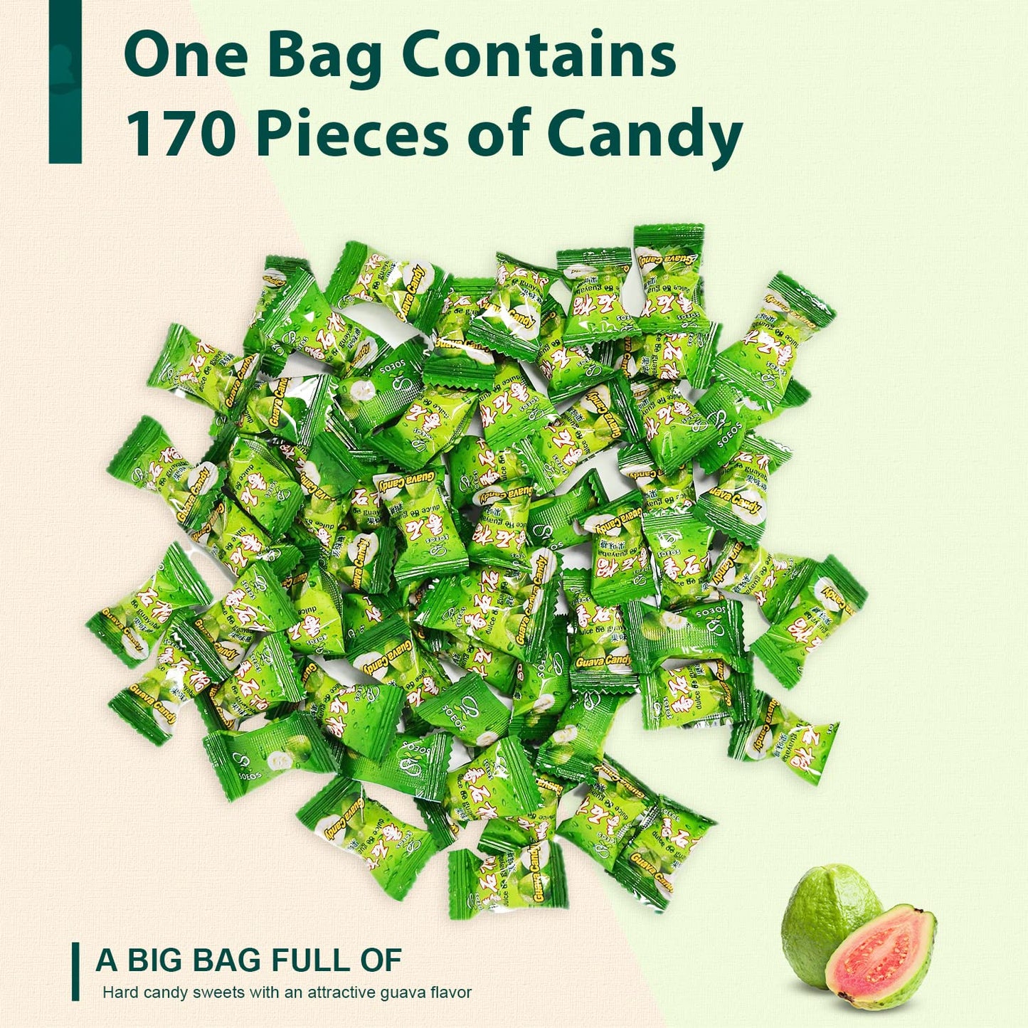 Soeos Guava Candy Classic Series Chinese Guava Hard Candy 32 oz Pack of 2