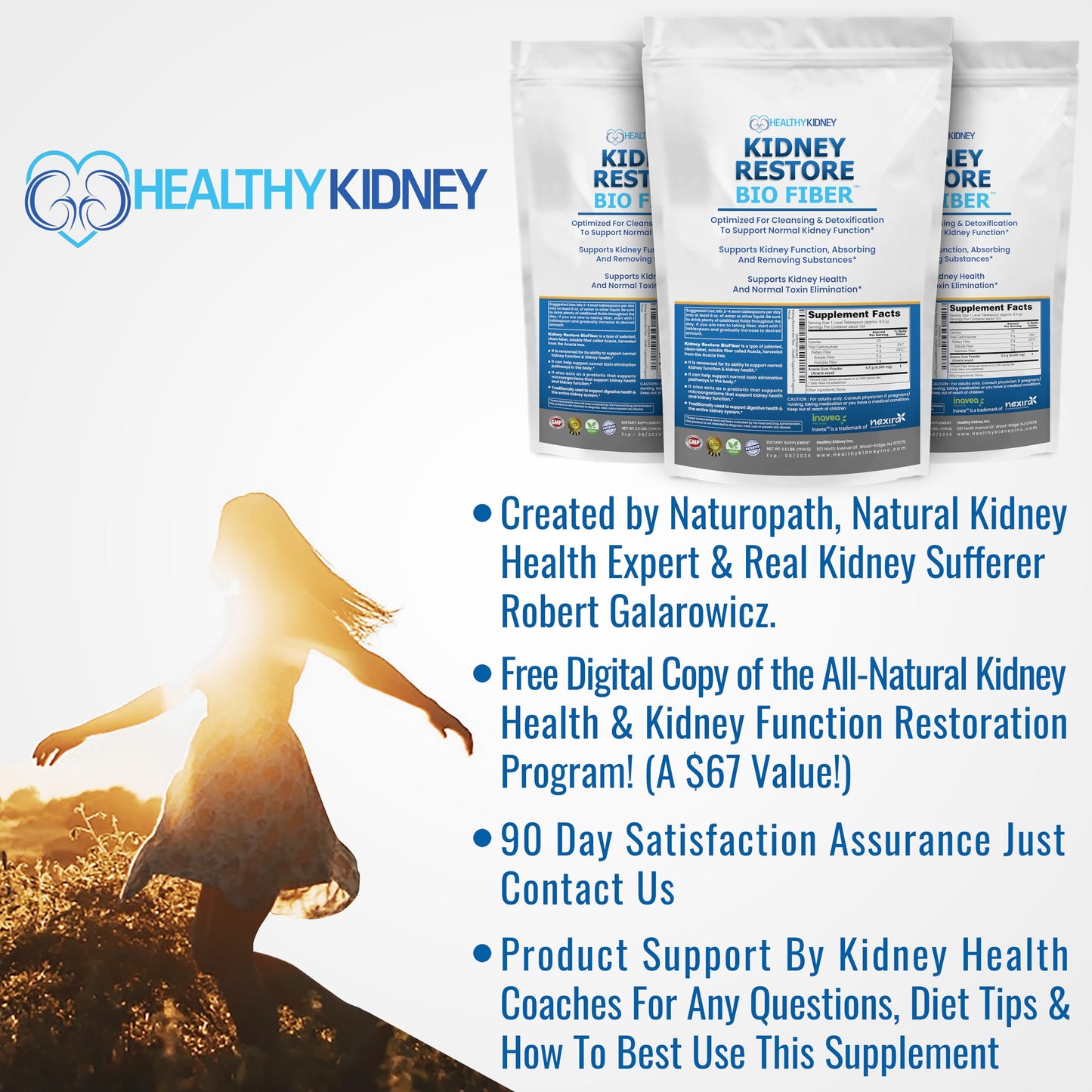 Bio Fiber, Kidney Cleanse Detox & Repair - Restorative Kidney Support & Kidney Supplement to Remove Waste, Kidney Health Supplement - Add to Tea for Kidney Health - 2.5 LBS