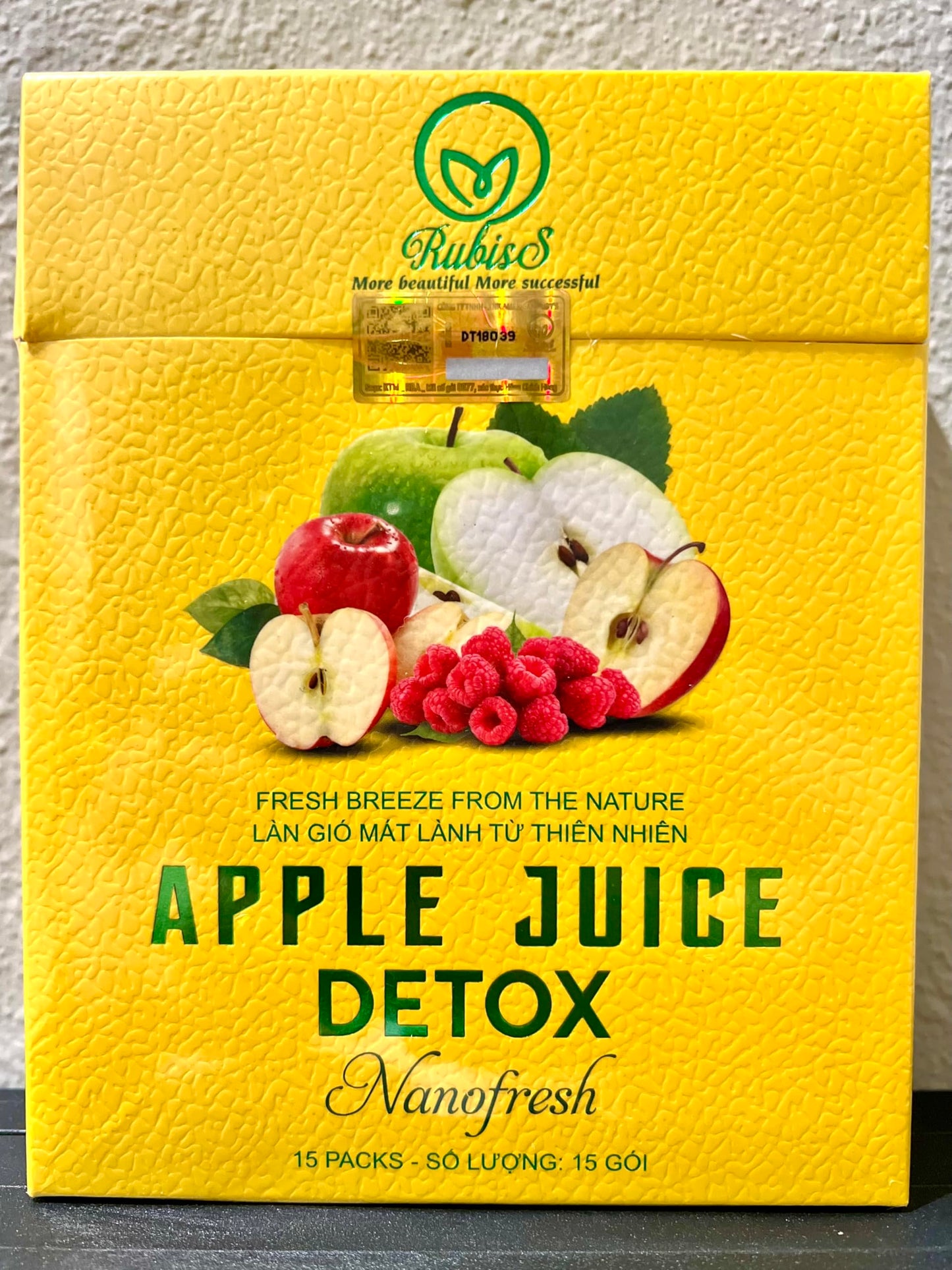 Generic New Version of Passionfruit & Pineapple - RubisS Detox - Apple Flavor (15 packs per box plus 1 box of Saffron Tumeric), Orange/yellow
