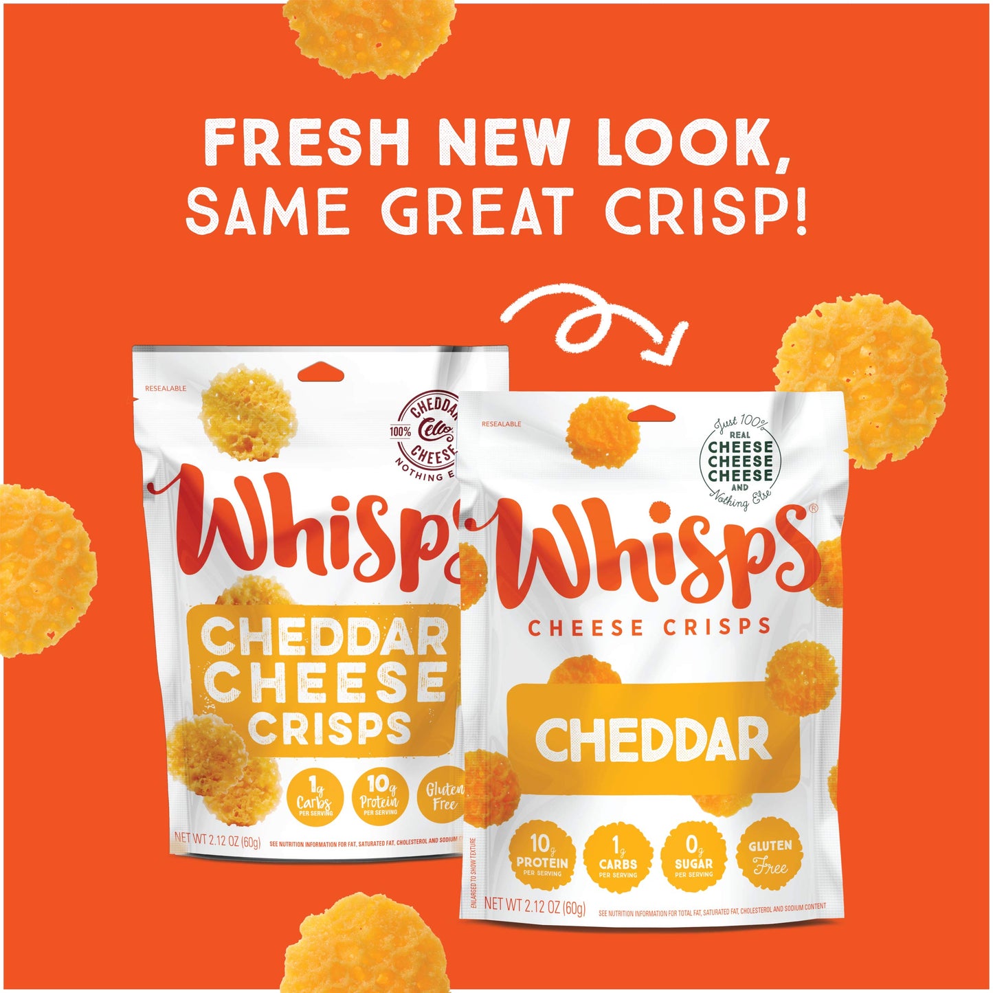 Whisps Cheese Crisps Cheddar Cheese Protein Chips Healthy Snacks Protein Snacks Gluten Free High Protein Low Carb Keto Food 212 Oz 4 Pack