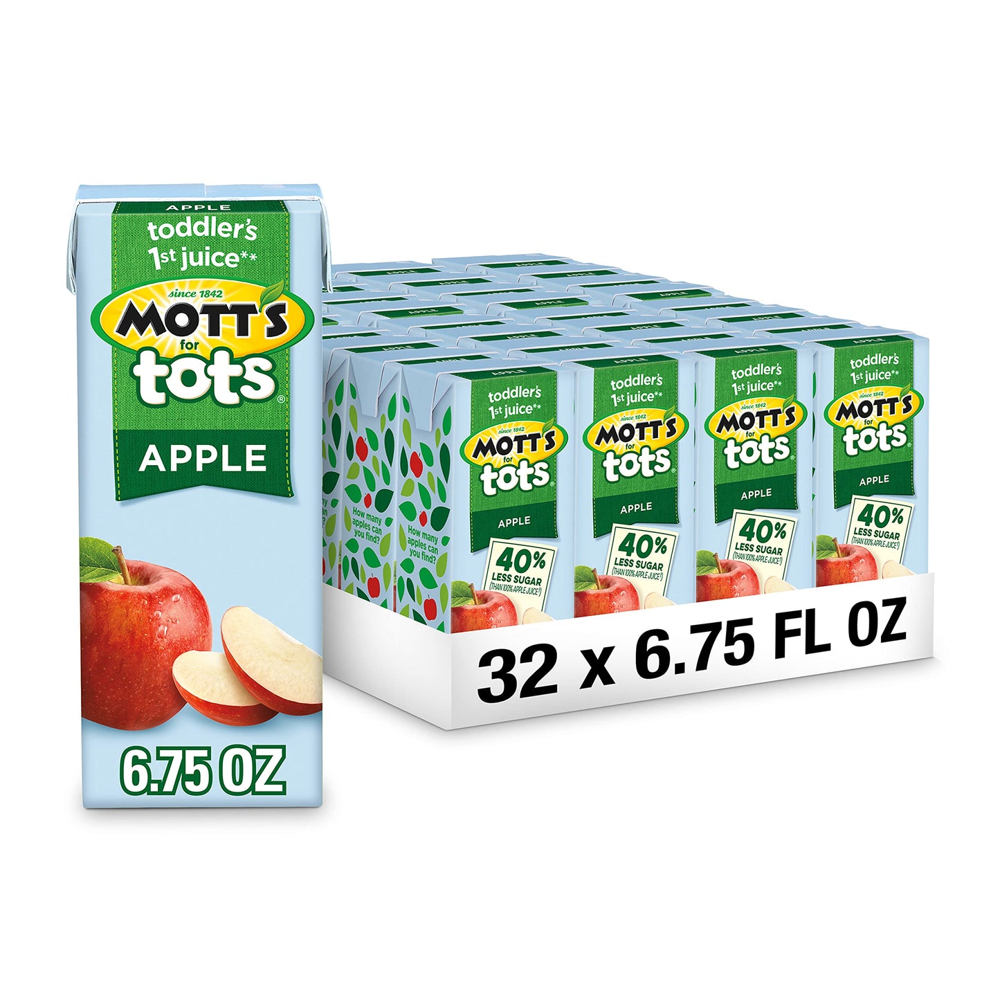 Motts For Tots Apple 675 Fl Oz Boxes 32 Count 4 Packs Of 8 Juice With Purified Water Good Source Of Vitamin C 40 Less Sugar Than 100 Apple Juice No Artificial Sweeteners