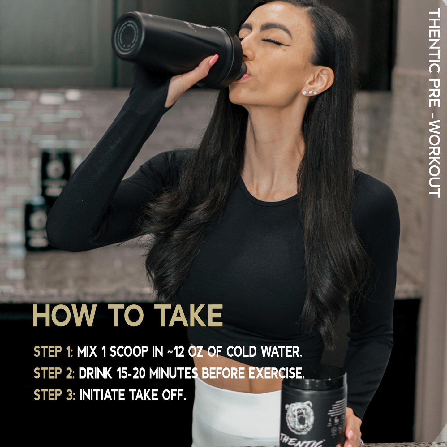 THENTIC Caffeine Free Pre Workout - Naturally Flavored & Sweetened Nootropic Non-Stim Pre Workout Supplement- Laser Focus, Energy, Strength, Endurance, Power (Pink Lemonade)