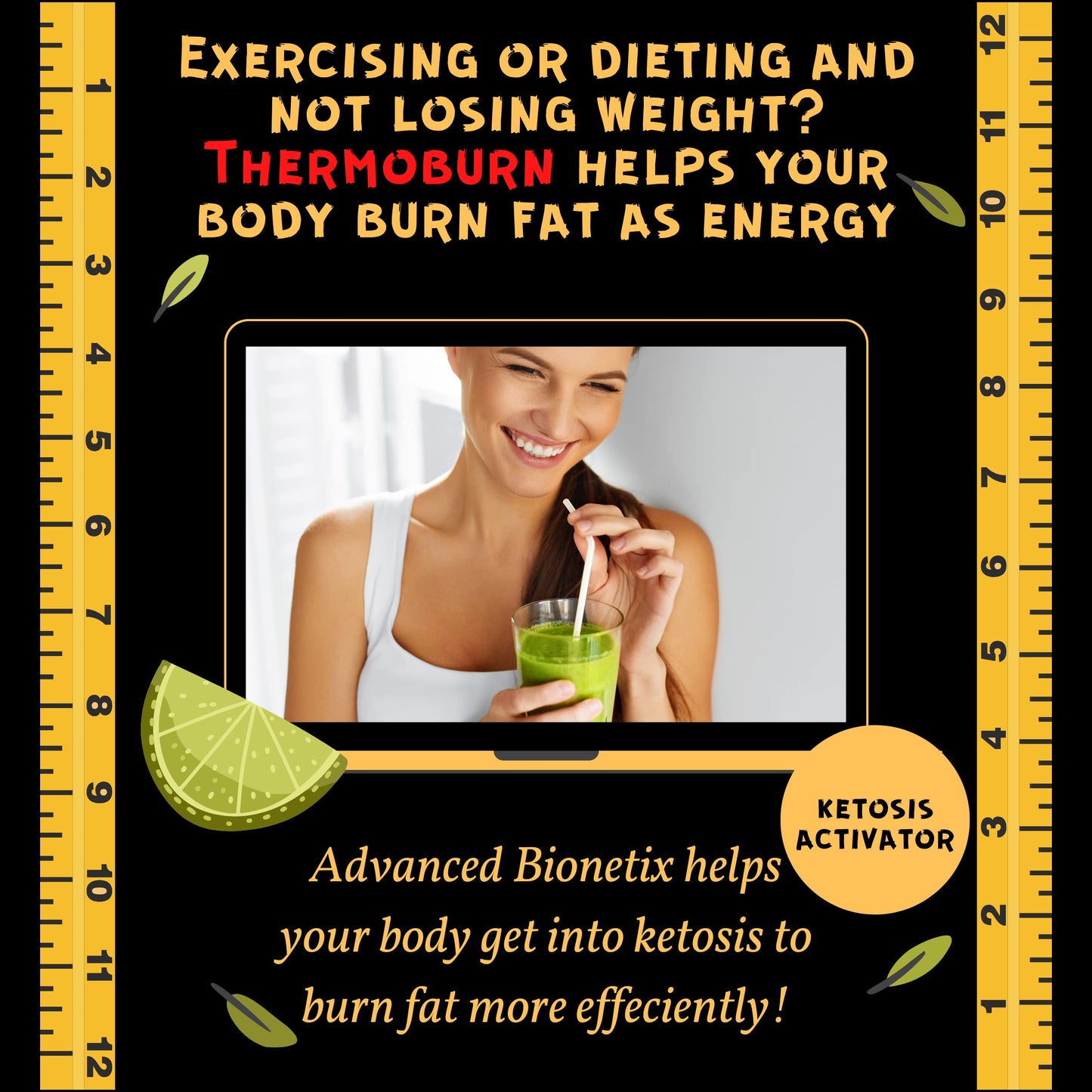Advanced Bionetix ThermoBurn™ Ketosis Activator Keto Pills + Apple Cider Vinegar Capsules Thermogenic Weight Loss. ACV Pills Work Synergistically Hunger Control, Detox, Diet Pills That Work