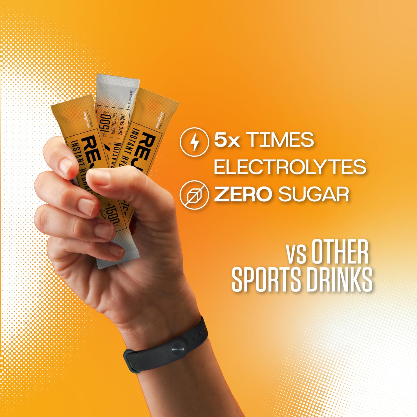 Rejoy - Electrolyte Powder Packets, 10 Sticks - Hydration Drink Mix Supplement - Sugar Free, Keto and Paleo Friendly, Vegan, Non-GMO, Easy Open Single-Serving Stick (Tangerine)