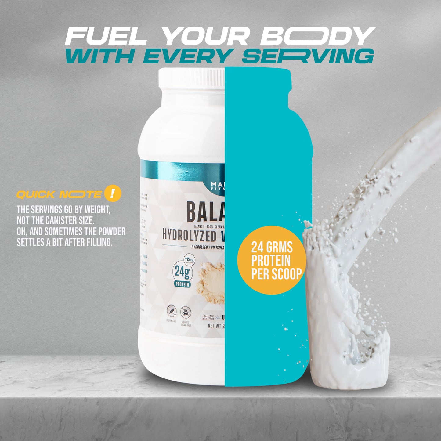 MARCE FITNESS Hydrolyzed Whey Protein byMarceFitness Unflavored 2 Pound