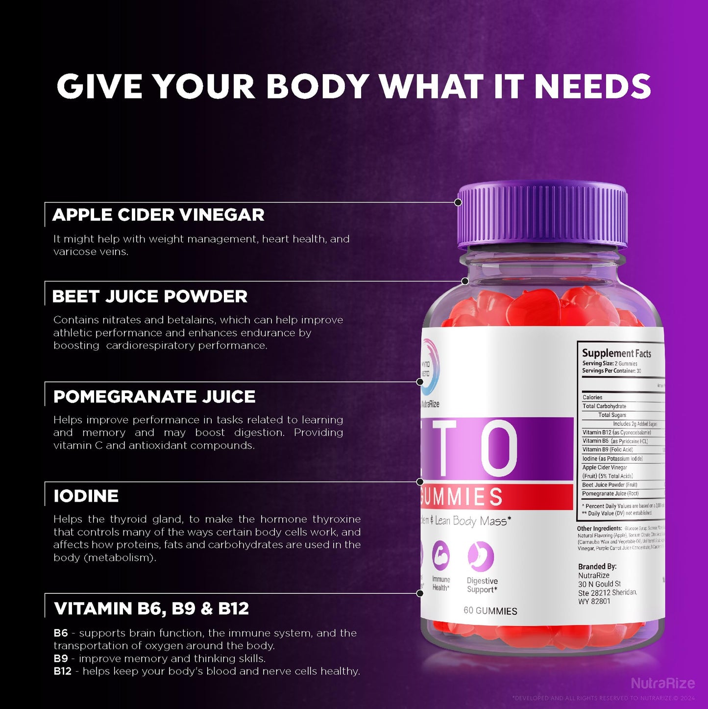 (2 Pack) Vyto Keto ACV Gummies for Advanced Weight Loss - Vyto Maximum Strength Gummies, Vyto Keto Plus ACV, Keto + ACV Advanced Formula Supplement, Gomitas Reviews (120 Gummies)