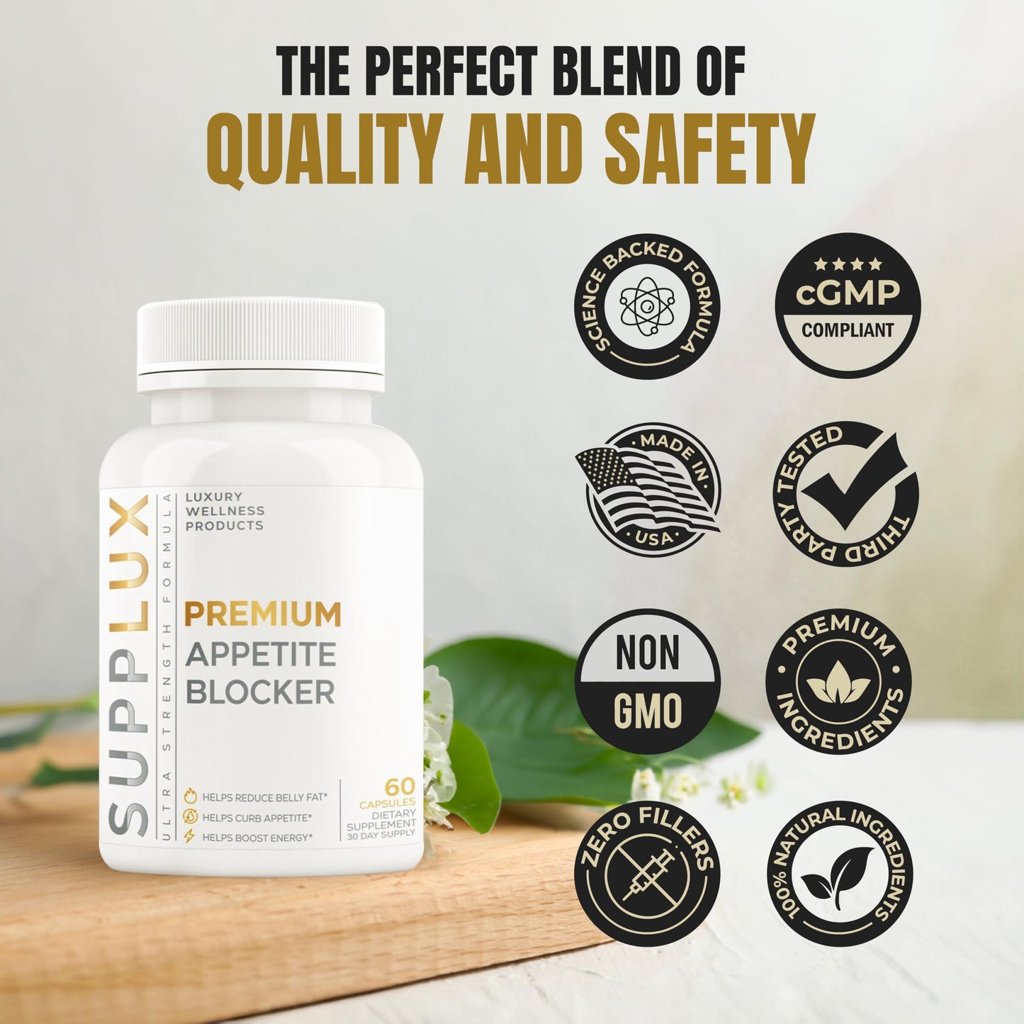 SuppLux | PREMIUM Appetite Suppressant Weight Loss Pills for Women | Belly Fat Burner, Carb Blocker, Energy Booster, Metabolsim Activating | Natural & Safe 3rd Party Tested - 60 Capsules