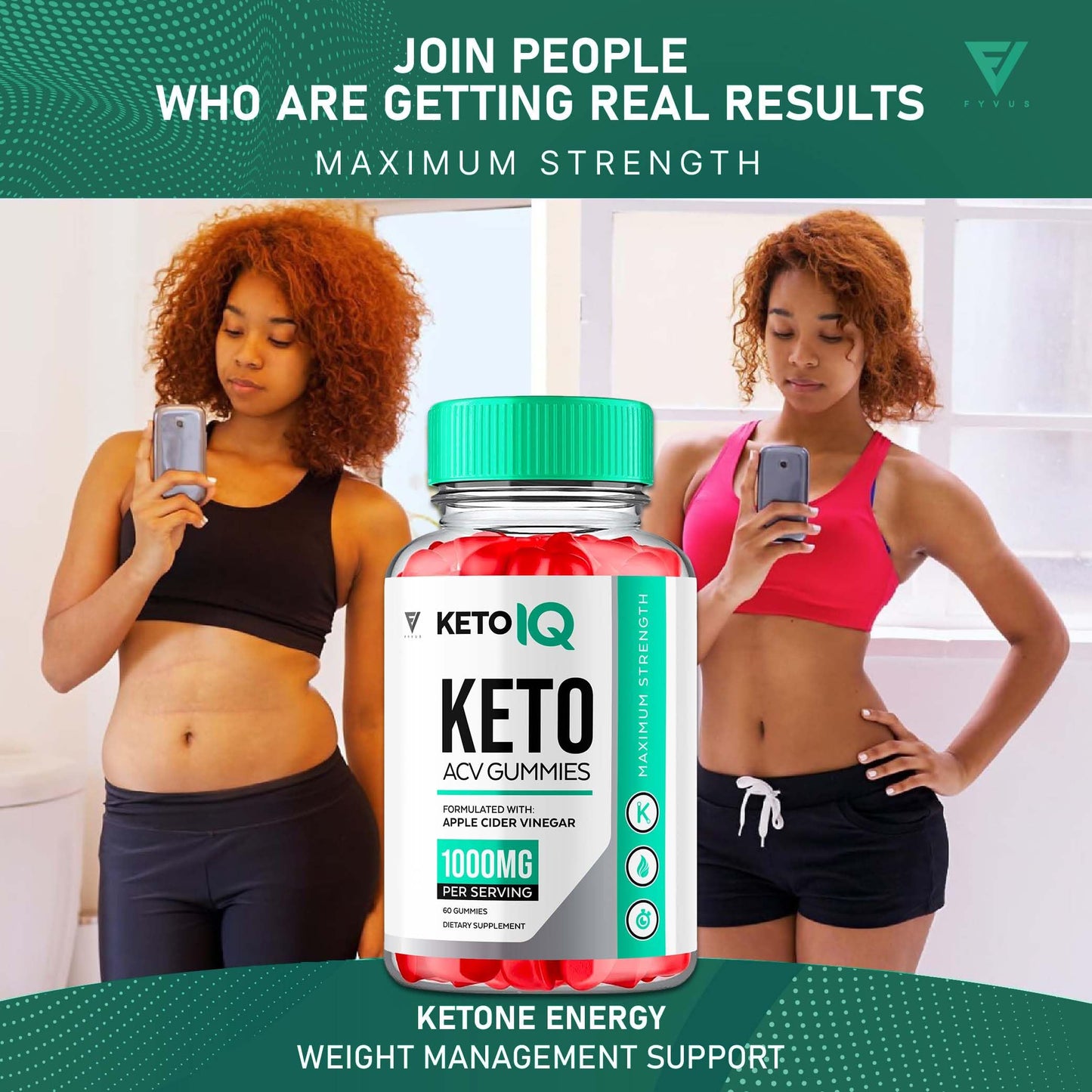 (2 Pack) Keto IQ KetoIQ ACV Gummies, Keto IQ Keto ACV Gummies Advanced Weight Loss Keto+ ACV Apple Cider Vinegar Vitamin Formula, Keto IQ Gummy Supplement 1000MG Keto+ACV Folic Acid (120 Gummies)