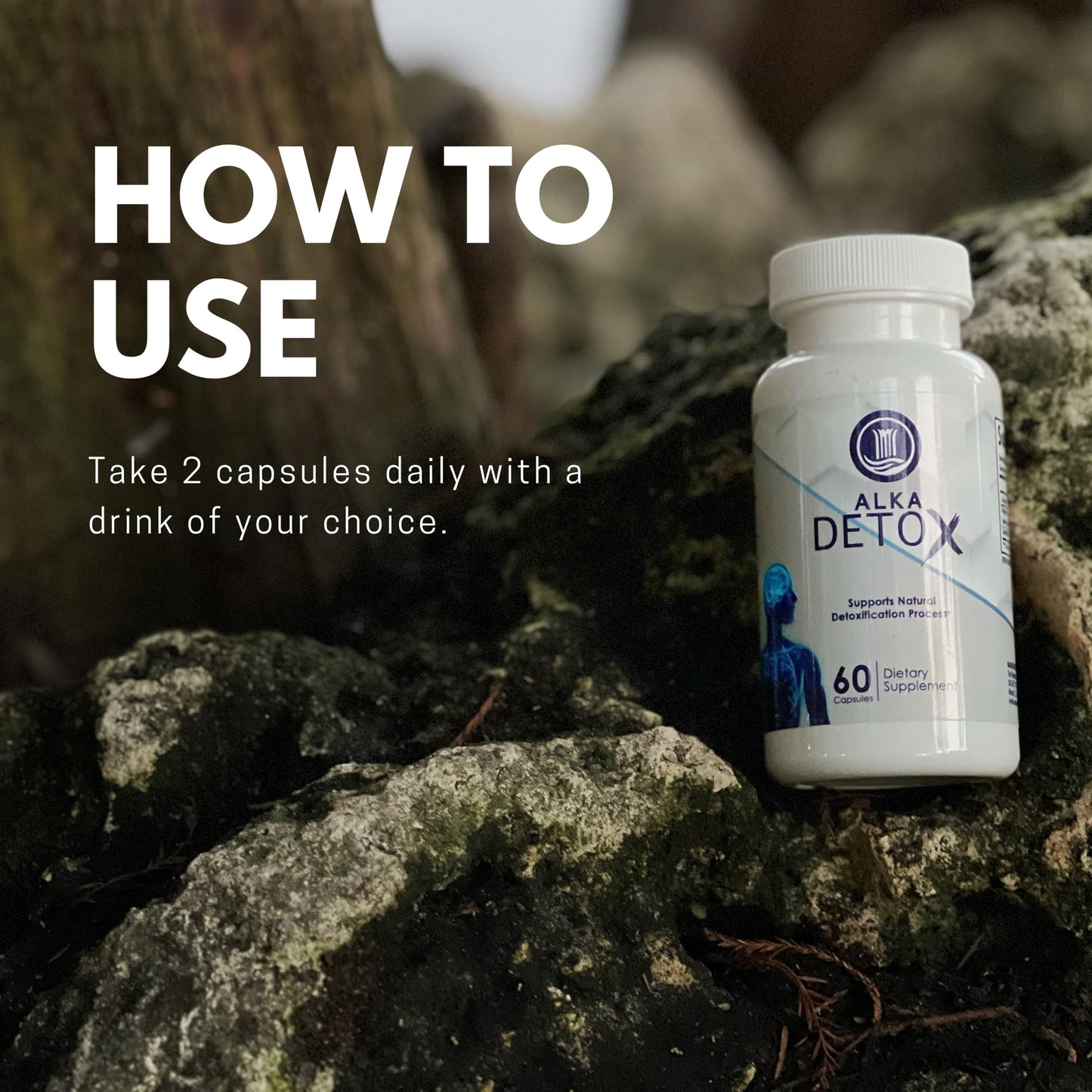 AlkaDetox Binder Tablet with Fiber chlorella, Liver & Gut Detox Cleanse, Colon and Toxin Flush. glycine and Dandelion Root and salud, Pure no fillers. 60 Capsules.