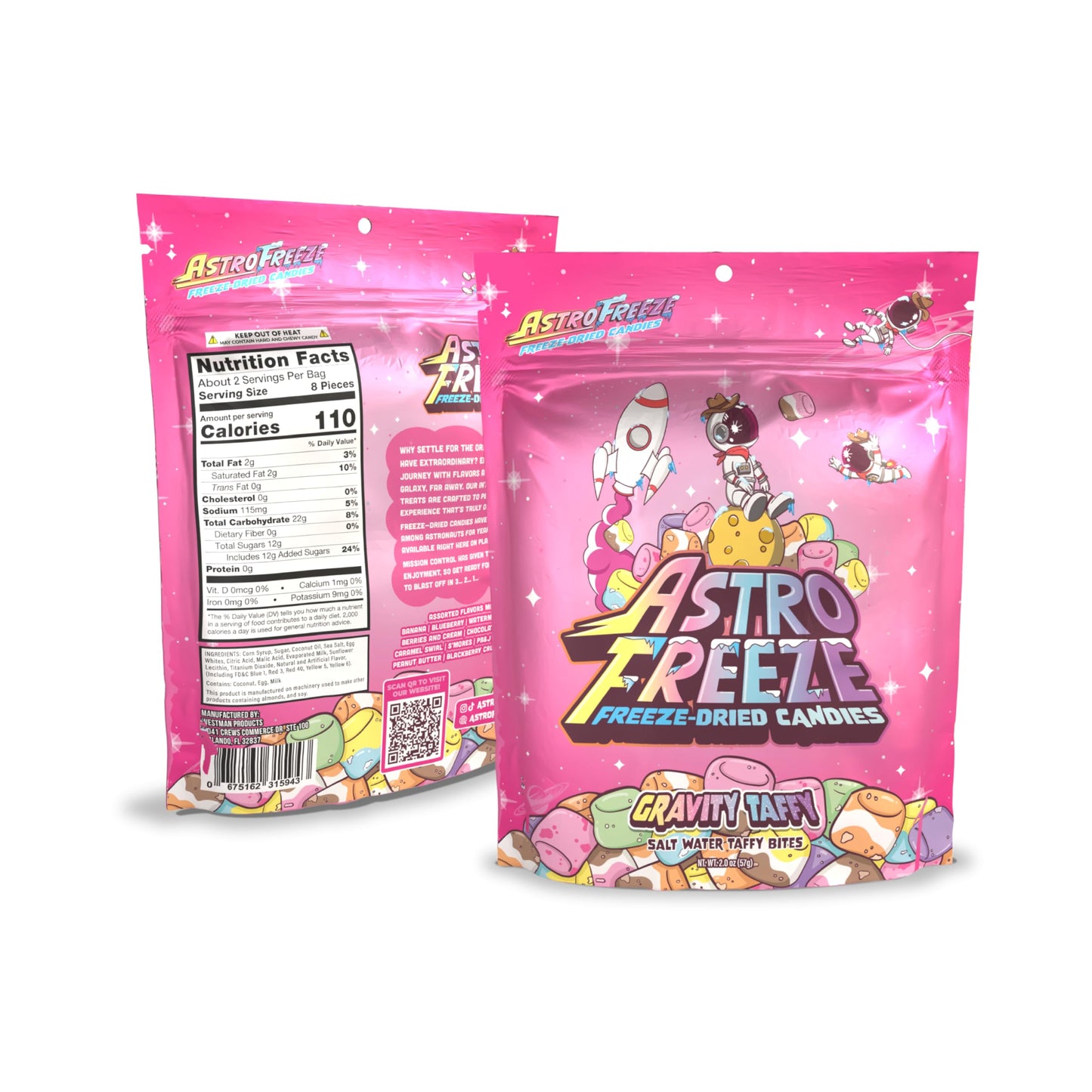 Premium Freeze Dried Salt Water Taffy 20oz Gravity Taffy Freeze Dried Candy 14 Delicious Flavors Random Mix of Freeze Dried Taffy Candies for All Ages