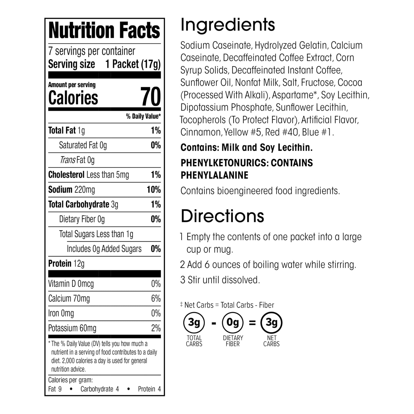 WonderSlim Protein Cappuccino Creamy Original Low Sugar Gluten Free Keto Friendly Low Carb 7ct