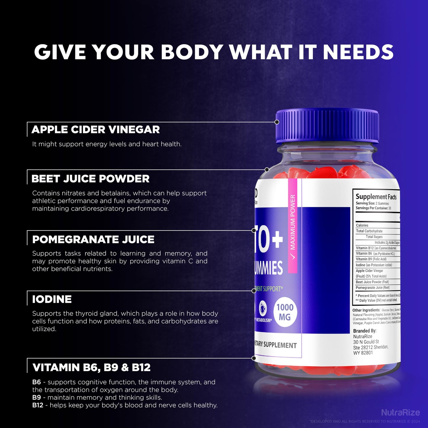 (2 Pack) KetoBod Keto ACV Gummies, Premium Keto BOD Weight Loss ACV Gummie, Keto+ACV Gummy, All Natural Apple Cider Vinegar 1000MG, Official Keto Body Gomitas Reviews (120 Gummies)