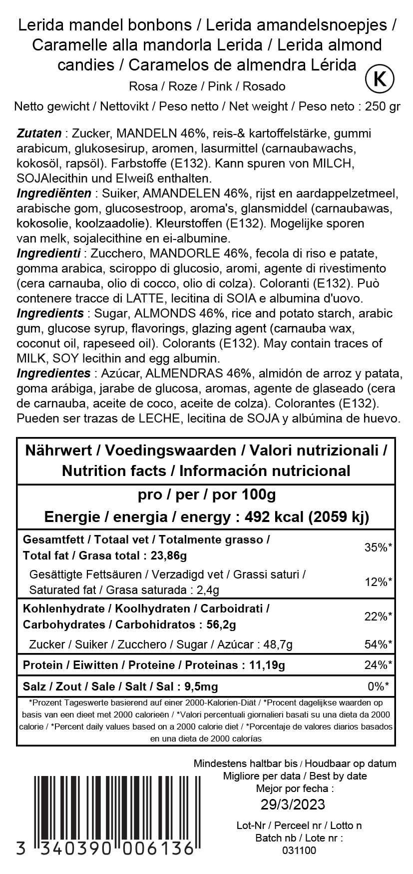 Medicis Premium Candied Almond Dragees French Jordan Almonds Sugar Coated Candies Ideal as a Party Favor for Weddings and Baby Showers 75 count bag 88oz Pink