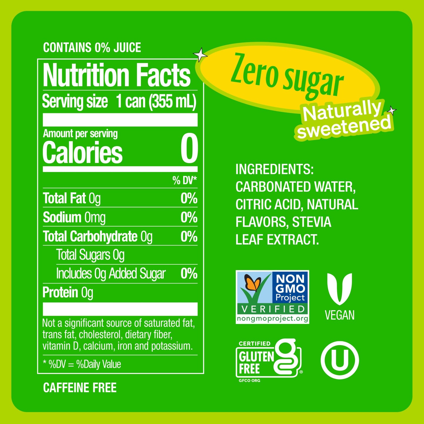 Zevia Zero Calorie Soda Lemon Lime Twist 12 Ounce Cans Pack of 6