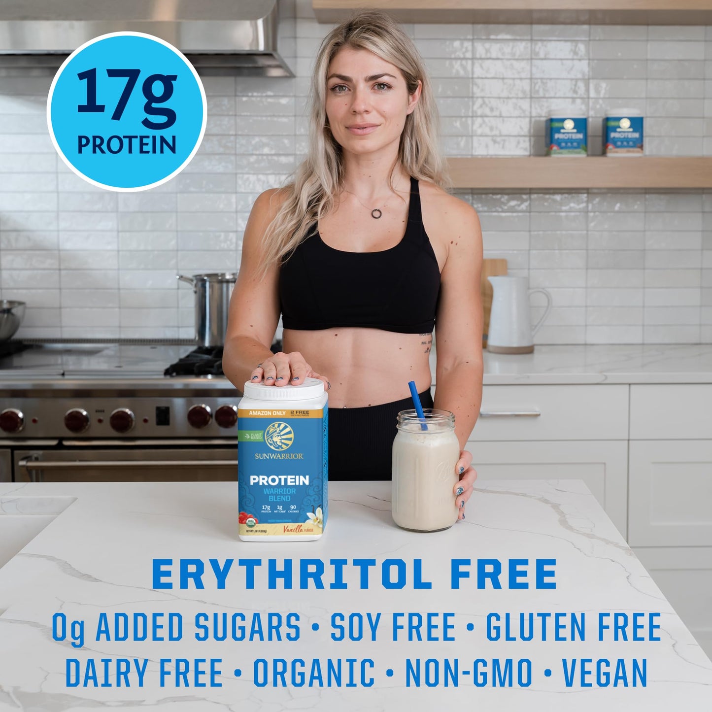 Sunwarrior Vegan Protein Powder Plant-based Organic Protein USDA BCAAs Amino Acids Supplement Hemp Seed Keto Friendly Soy, Dairy, Gluten, & Synthetic Free NON-GMO, Vanilla Flavored 32 Servings 17g per
