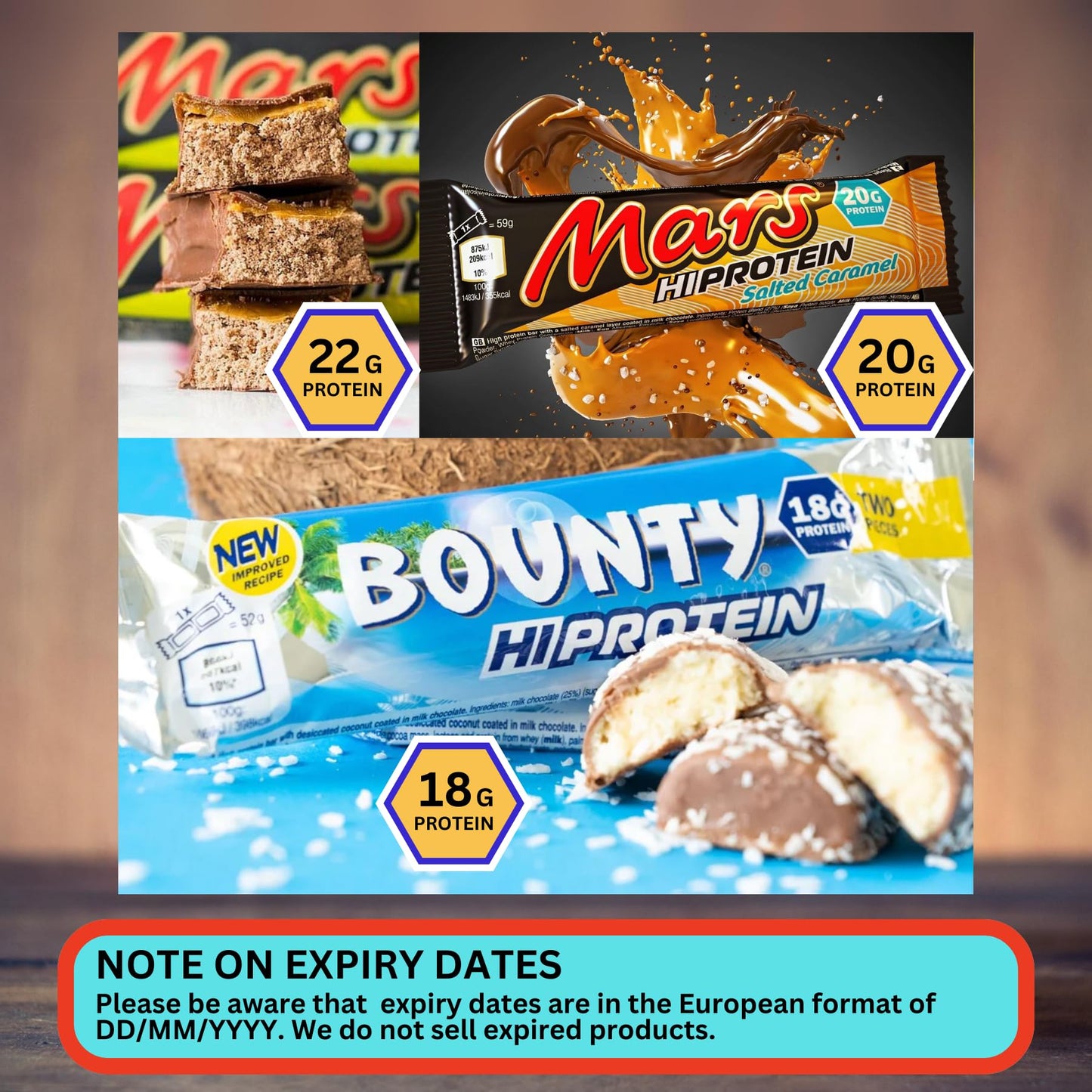 Snickers Mars MMs Hi Protein Bars Variety 12 Pack Bundled with Masonara Mints Snickers High Protein Bars and Others 1522g Protein per Bar 12 Bars 660g Total