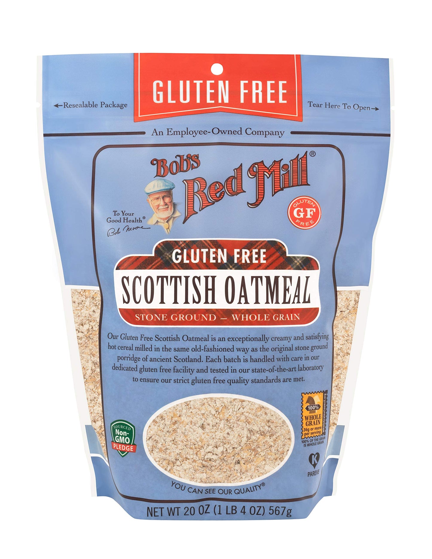 Bobs Red Mill Gluten Free Scottish Oatmeal 20ounce Pack of 4