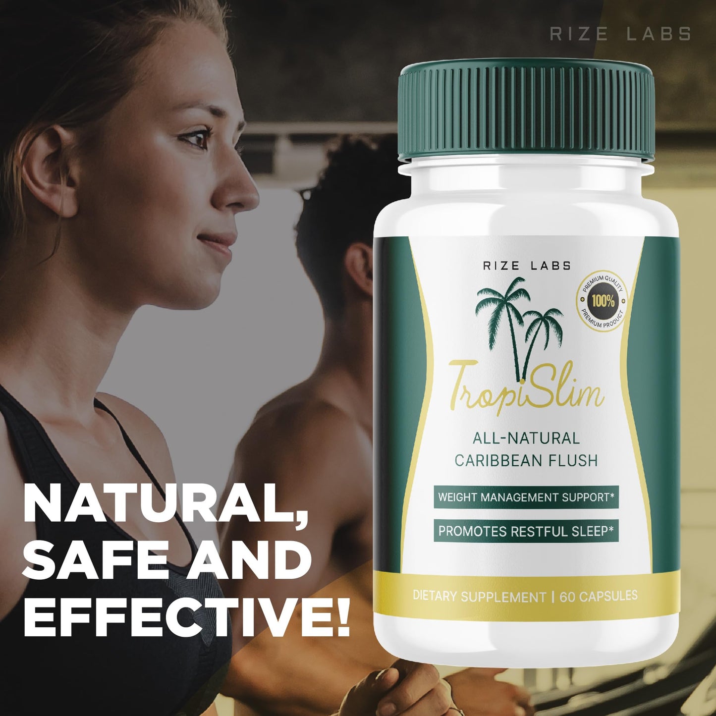 rize labs - Tropislim All Natural Caribbean Flush, Weight Loss Supplement, Slimming Capsules for Women, Healthy Lifestyle + Leaner Physique (60 Capsules)