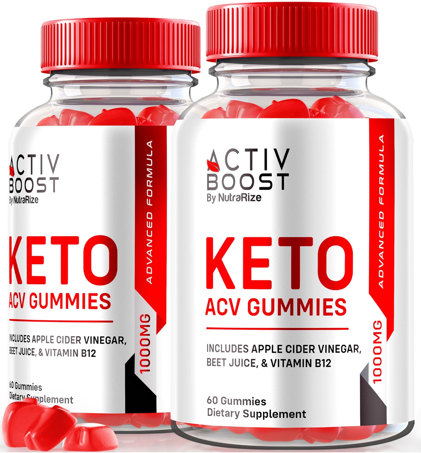 NutraRize (Pack of 2 Activ Boost Keto ACV Gummies - Supplement, Advanced Weight Loss, Maximum Strength, Gomitas Reviews (120 Gummies)