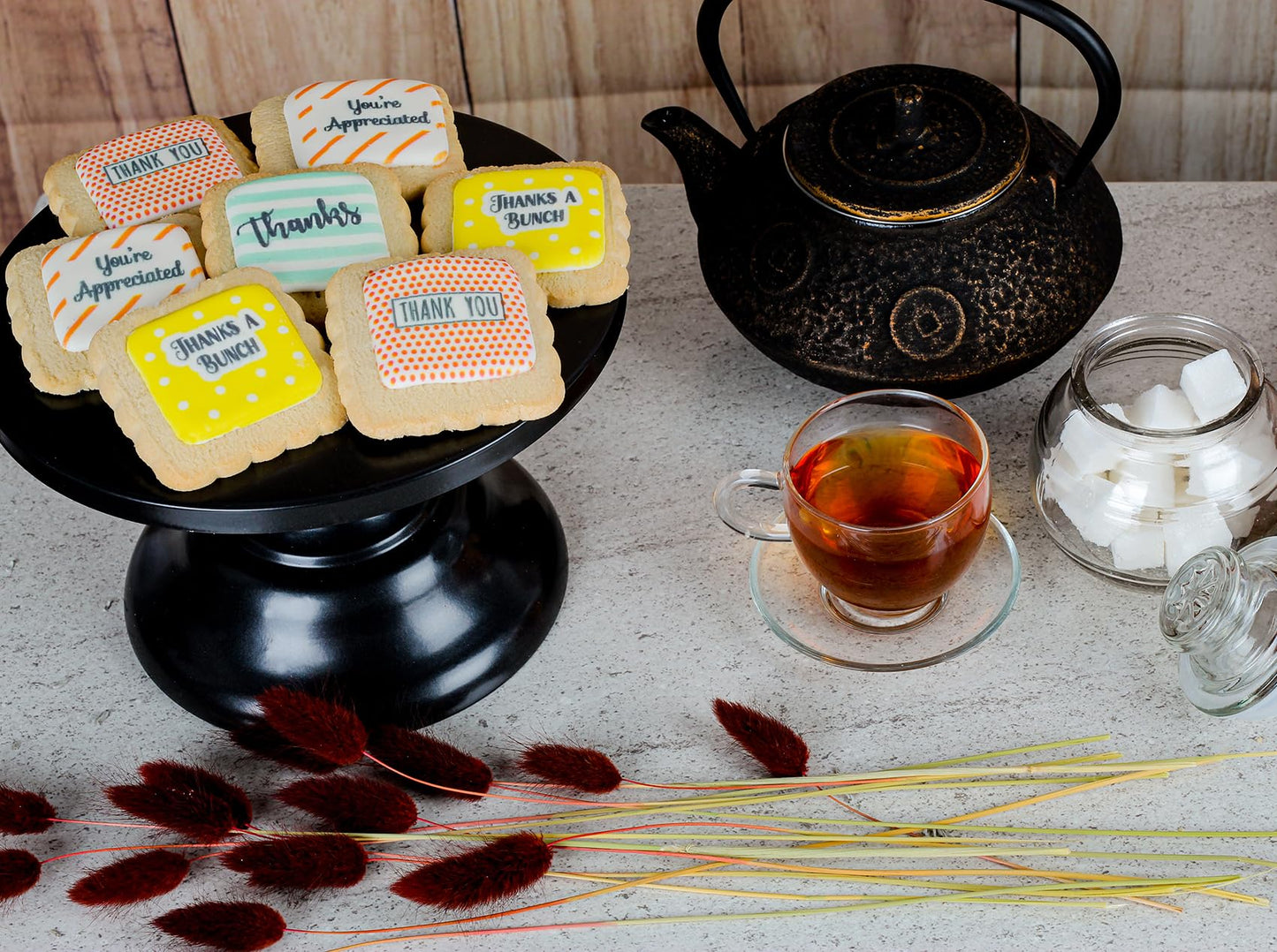 Thank You Cookies Party Favors Bulk Individually Wrapped Sugar Cookies 24 Pack Gift Basket Decorated Cookie NutFree