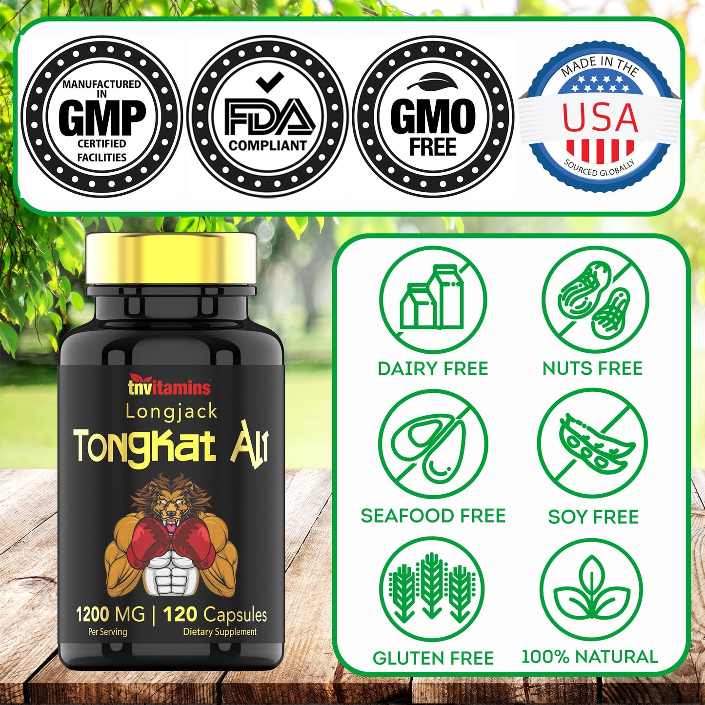 Tongkat Ali for Men: 1200 mg x 120 Capsules | Also Known As Longjack Root | 100% All-Natural & Ultra Potent Tongkat Ali Supplement | Energy, Power, Strength, Athletic Performance, & Sports Nutrition