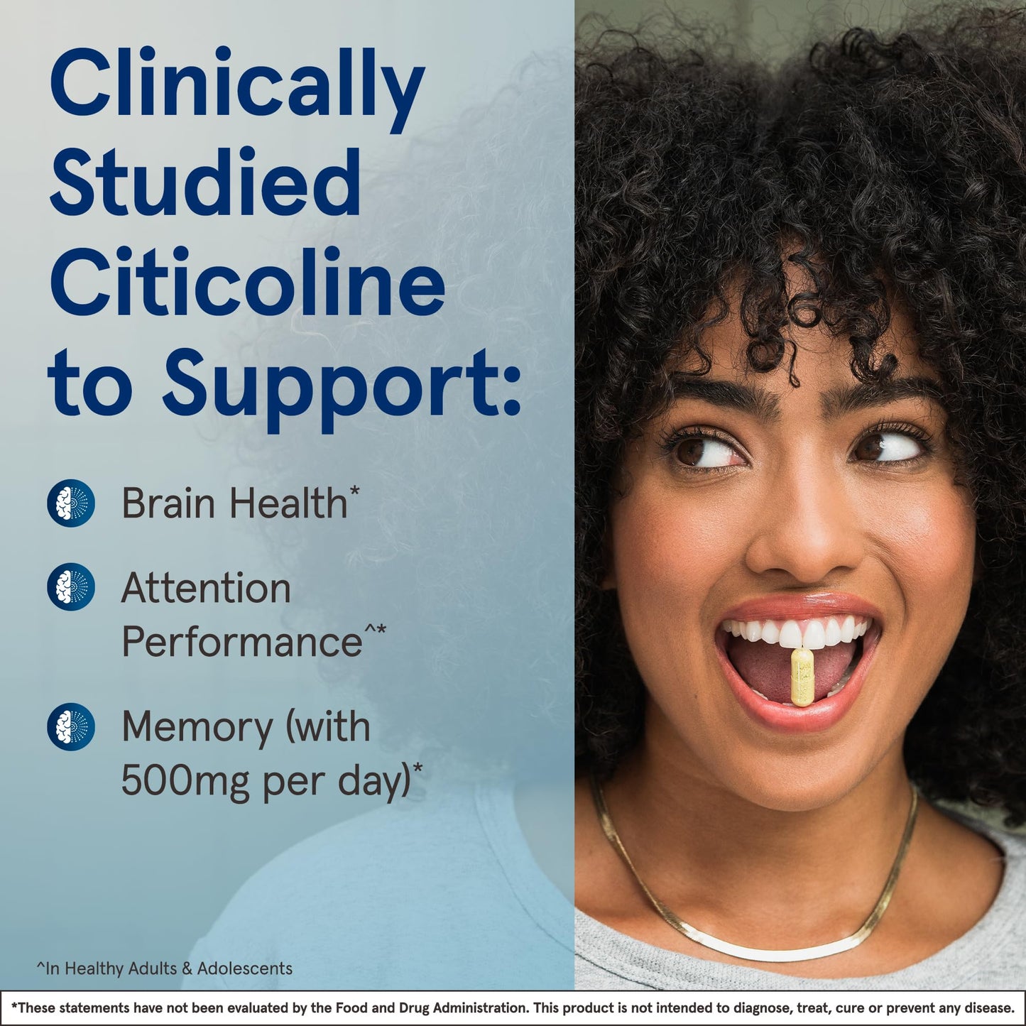 Jarrow Formulas Citicoline CDP Choline 250 MG, CDP Choline Supplement Supports Brain Health, Performance and Memory, 60 Capsules, Up to a 60 Day Supply