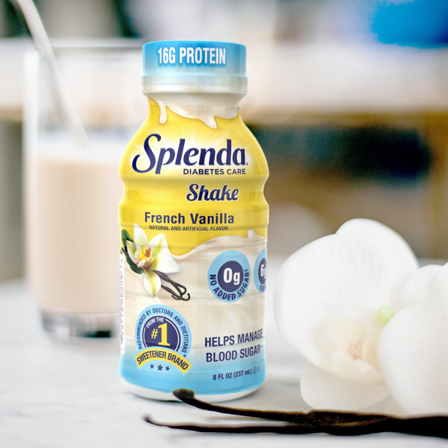 SPLENDA Diabetes Care Shakes Meal Replacement Shake French Vanilla 8 Fl Oz Pack of 24