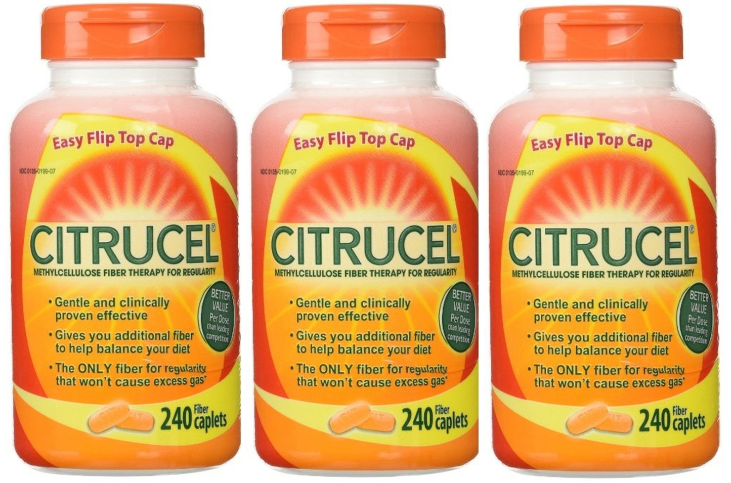 Citrucel Fiber Therapy, 240 Fiber Caplets (3 Pack)