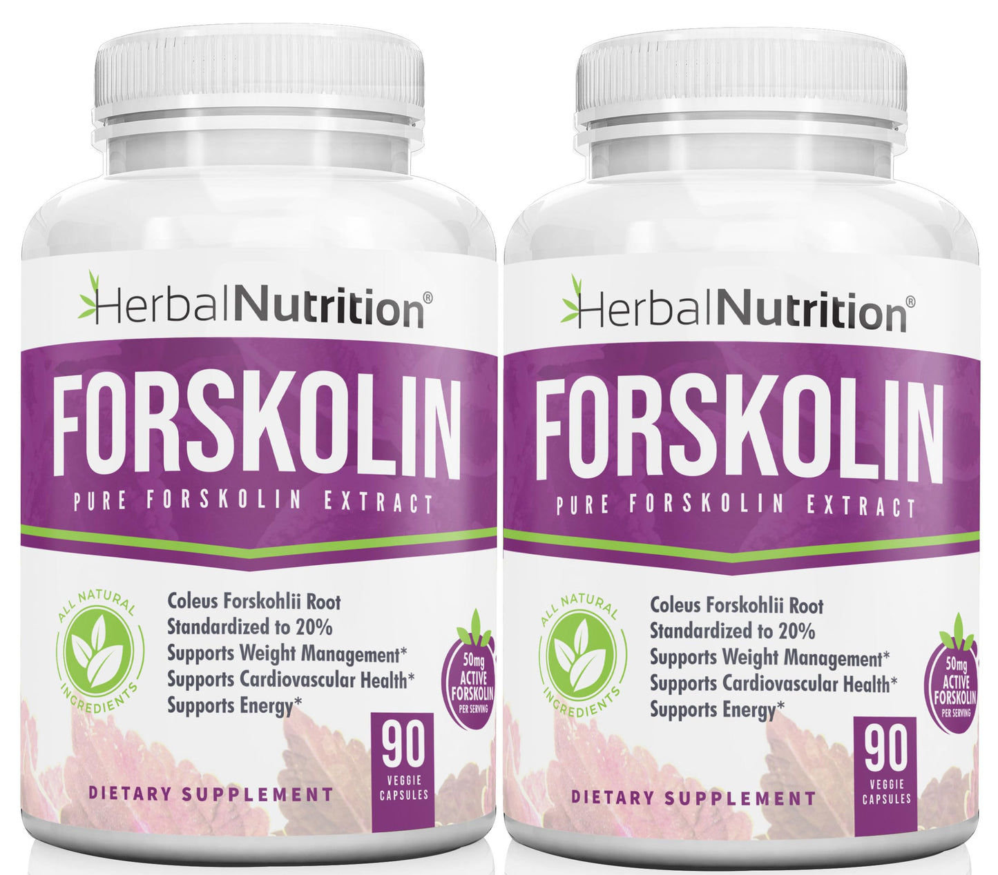 Forskolin for Weight Loss, 250mg-500mg Max Strength Forskolin Two Pack 90 Count Bottles, 20% Extract of Pure Forskolin, Ideal Diet and Athletes Formula!