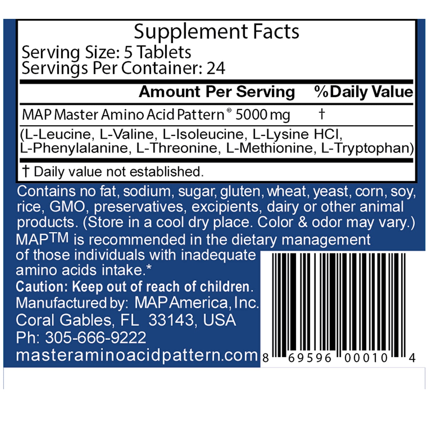 Pack of 12 Bottles of MAP Master Amino Acid Pattern (120 Tablets/Bottle) 99% Net Nitrogen Utilization (NNU) - Original Formula by Dr. Luca Moretti