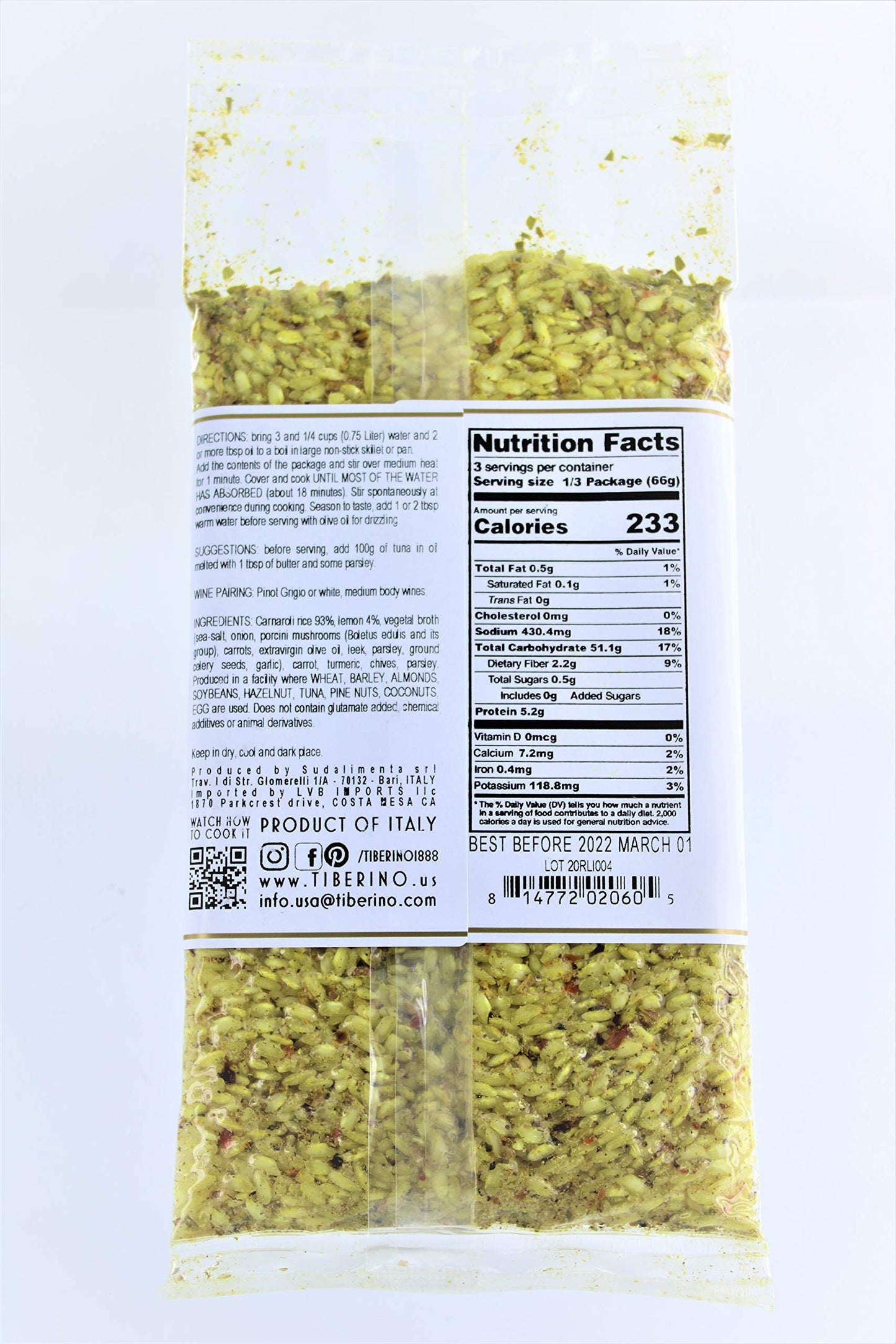TIBERINO Ravello Lemon Zest Risotto 7 OZ