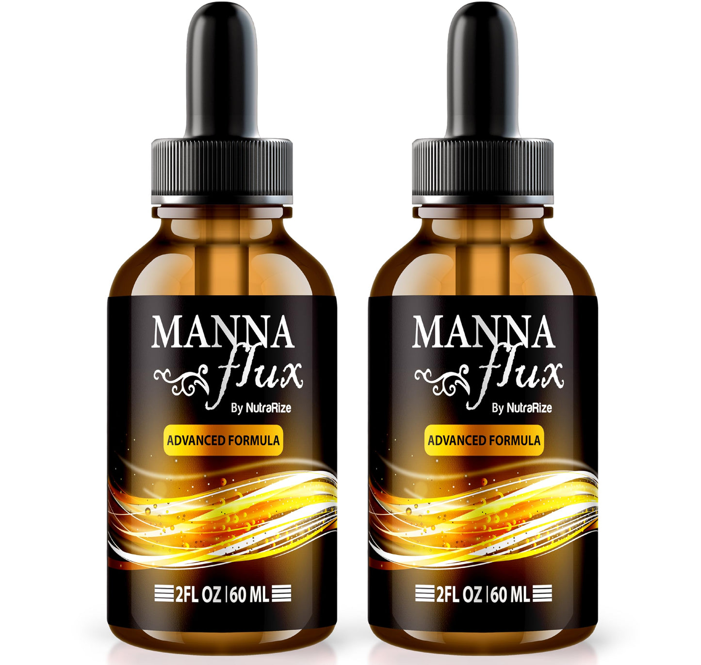 (2 Pack) MannaFlux Drops, All-Natural Manna Flux Liquid Supplement, Official Nutritional Formula to Support Overall Health and Fitness, Gotas Reviews (60 Servings)