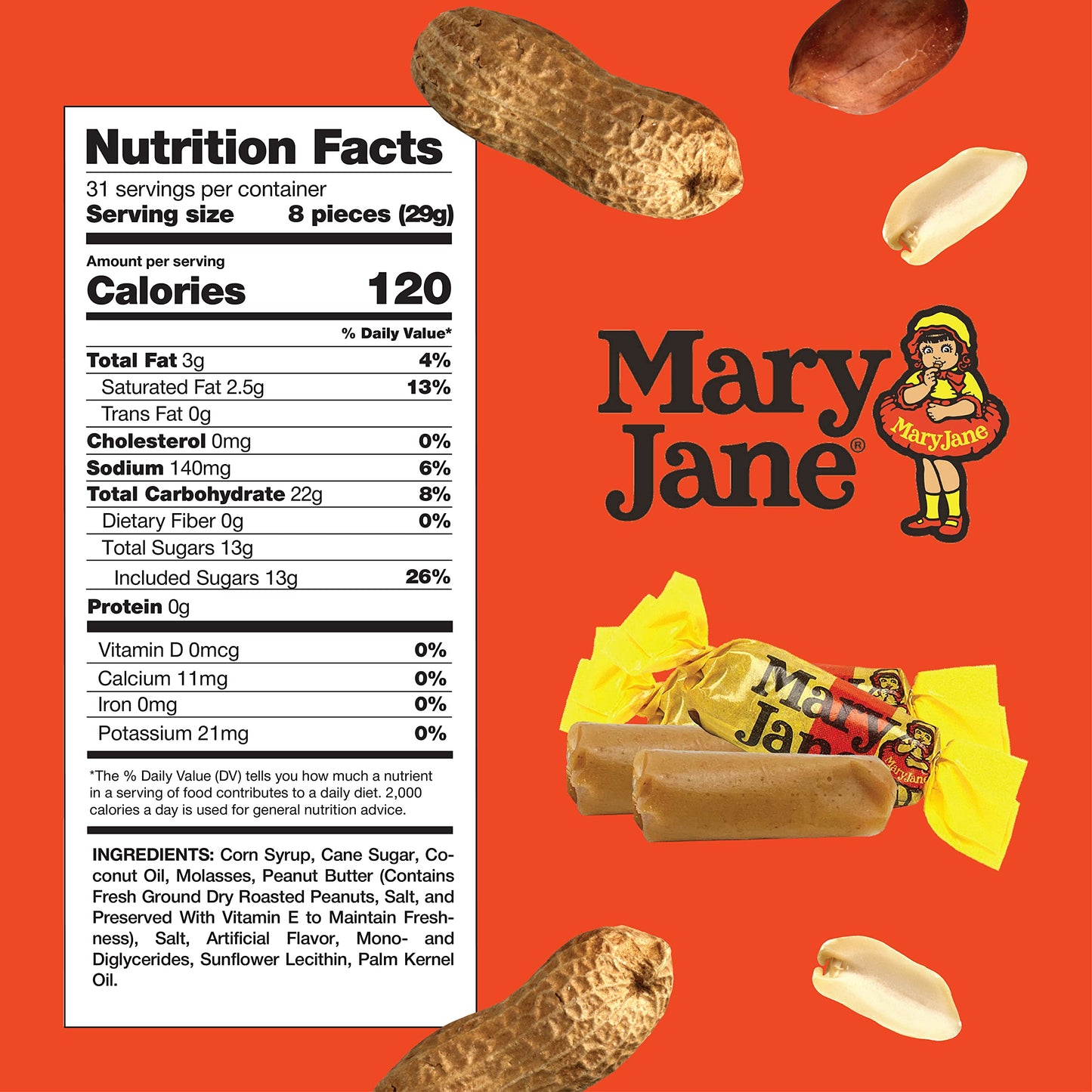 Mary Jane Taffy Candy Bulk Pack 2 Pounds About 240 Count Retro Sweets