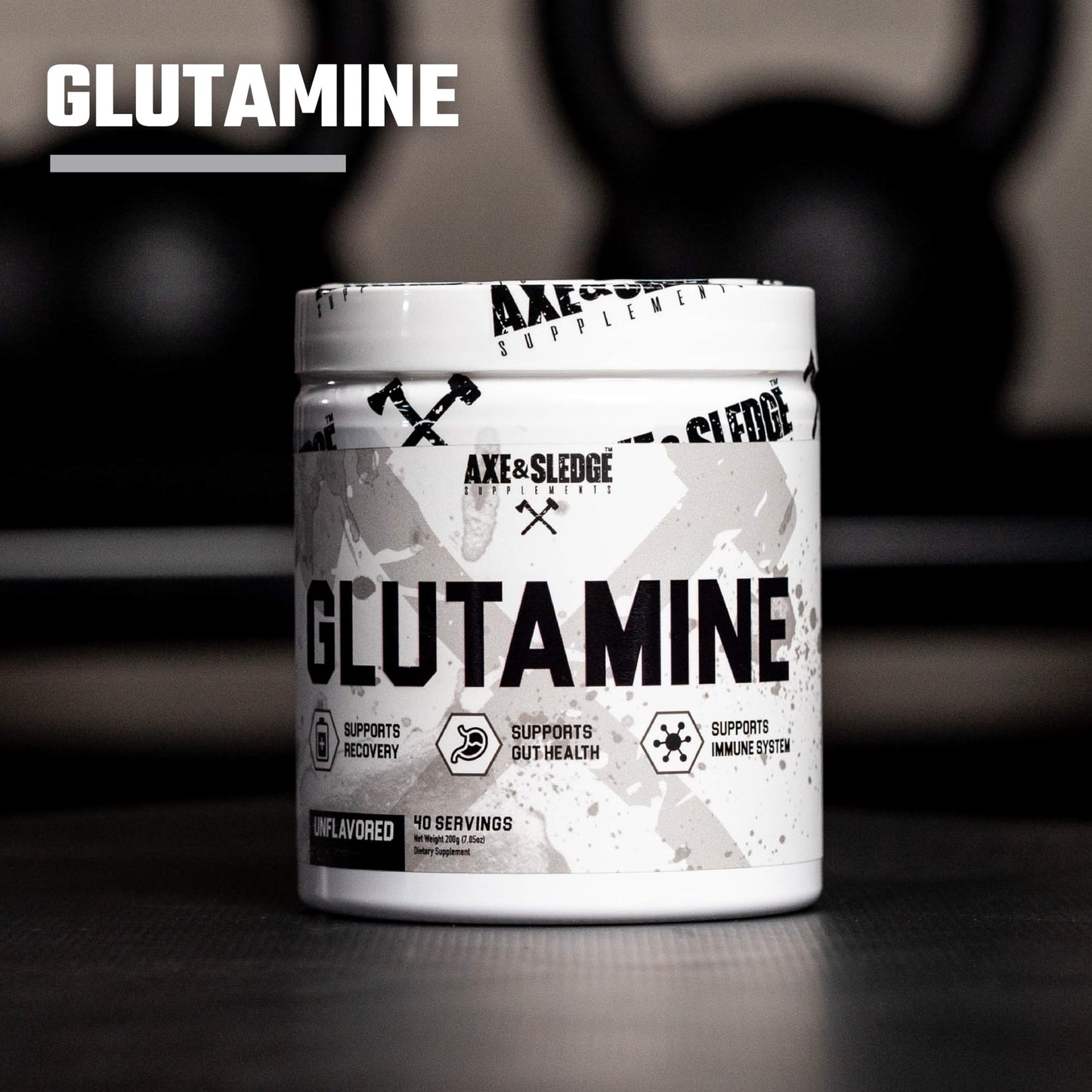 Axe & Sledge Basics Glutamine, Unflavored, 40 Servings