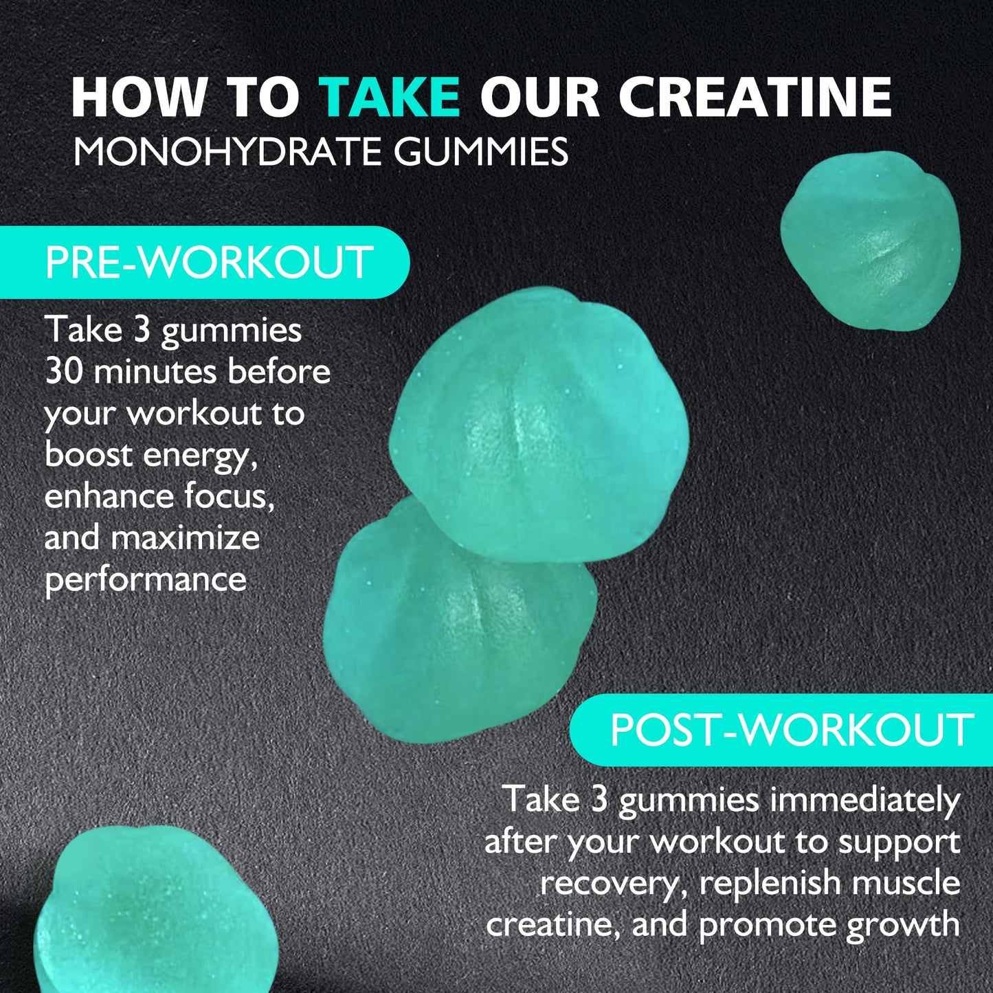 BEAST BITES Nutrition Creatine Monohydrate Gummies for Men & Women - 5g of Creatine Monohydrate per Serving - Sugar Free,Vegan, Blueberry Flavor, 135 Count