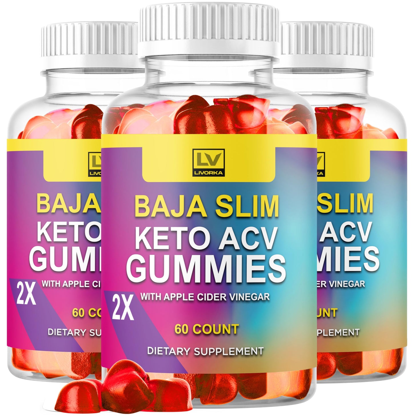 (3 Pack) Baja Slim Keto Gummies - Baja Slim Gummy Supplement Support Advanced Formula, BajaSlim ACV Keto 1050MG - Apple Cider Vinegar, All Natural Gomitas Green Tea Reviews, 180 Gummies