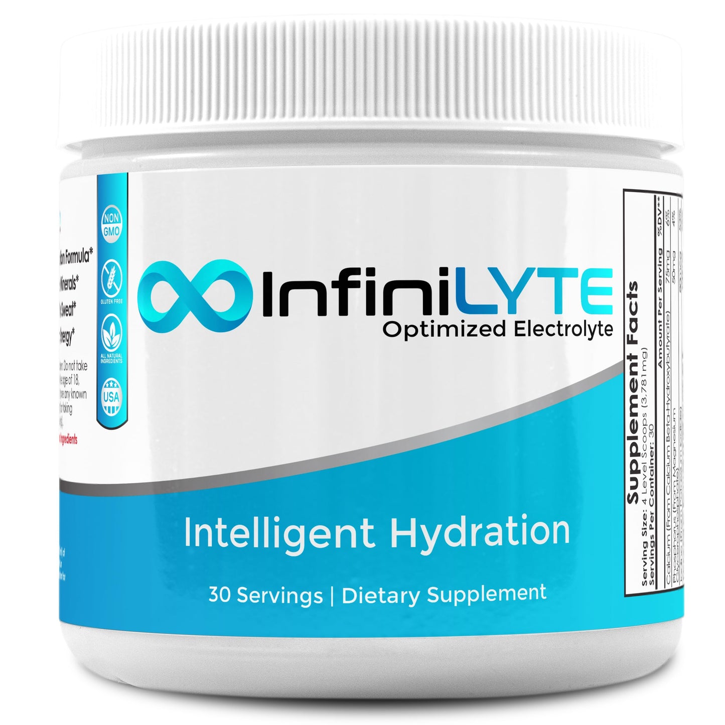 Nootropics Depot InfiniLYTE | Optimized Electrolyte Powder | Keto Friendly, Vegan, Non-GMO, & Sugar-Free | Unflavored | 30 Servings