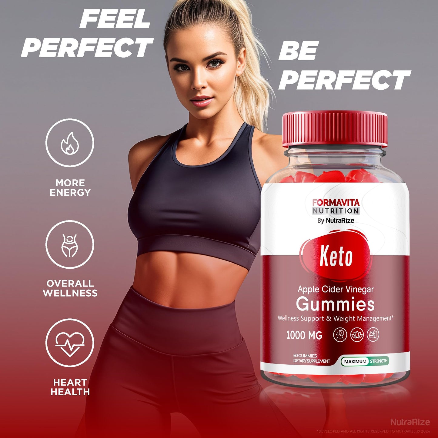 Formavita Nutrition ACV Gummies, Formavita Nutrition Keto ACV Advanced Weight Loss Formula, Maximum Keto Support, All Natural Nutrition, Apple Cider Vinegar 1000MG, Keto Vitamin Reviews (60 Gummies)