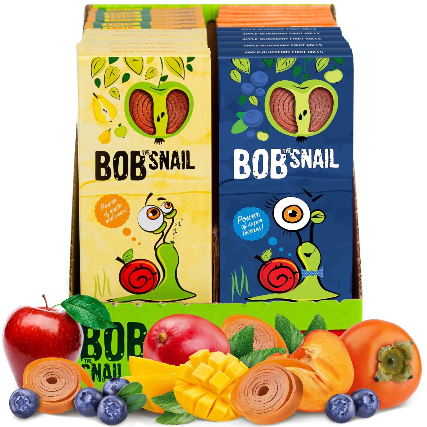 Snacks Variety Pack for Kids Adults 20 Bulk Healthy Fruit Roll Up Individual Packs of 3 for Kids Adults with Natural Apple Mango Blueberry Persimmon GlutenFree Vegan Low Carb Fruit Bar No Sugar