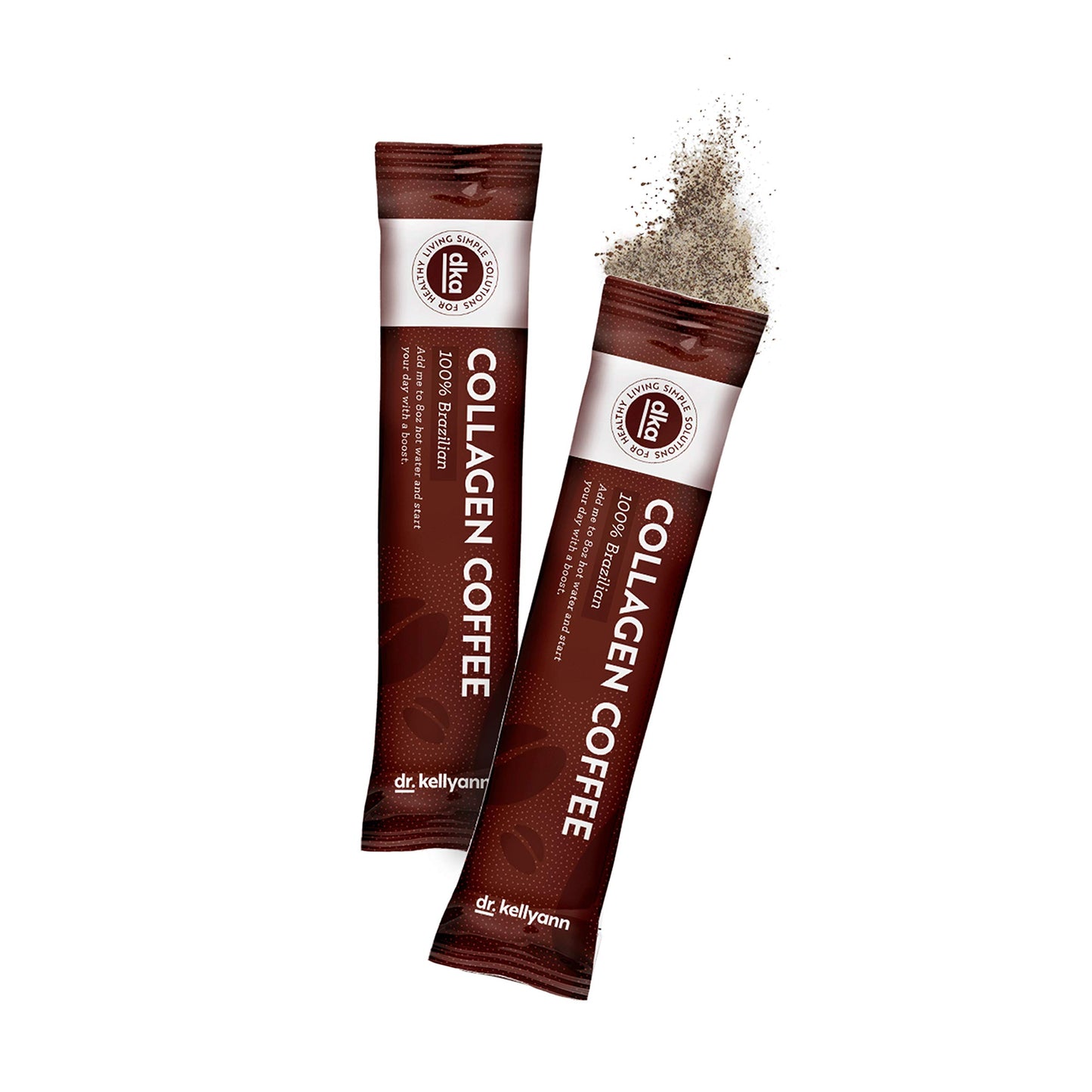 Dr Kellyann GrassFed Collagen Instant Coffee 15 Packets Keto Paleo Friendly Sugar free Dairy free Grain Free Brazilian Slimming Collagen CoffeetoGo