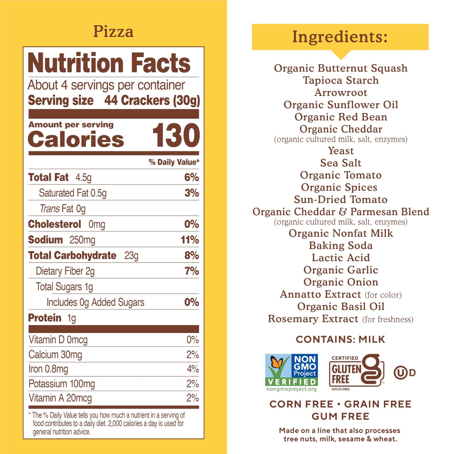 Simple Mills Pop Mmms Pizza Baked Snack Crackers Gluten Free 4 Ounce Pack of 1