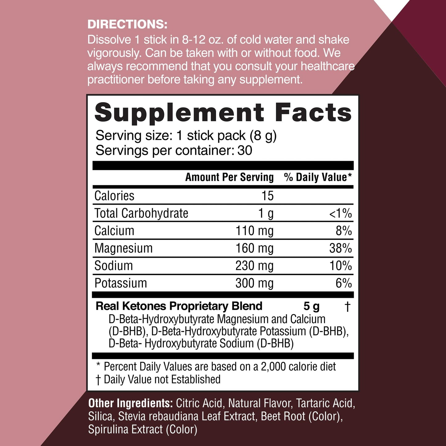 Real Ketones BHB Exogenous Ketones Drink Mix Packets Keto Electrolytes Powder Packets No Sugar with 4 Main Fasting Electrolytes Plus Hydrating Patented Keto BHB - 30 Count Black Cherry