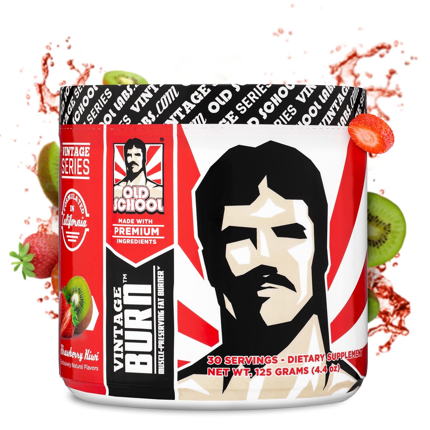 Vintage Burn - Fat Burner Powder for Men and Women - Delicious Thermogenic Fat & Weight Loss Drink - Green Coffee Bean, Caffeine, Raspberry Ketones - Strawberry Kiwi Flavor - 30 Servings