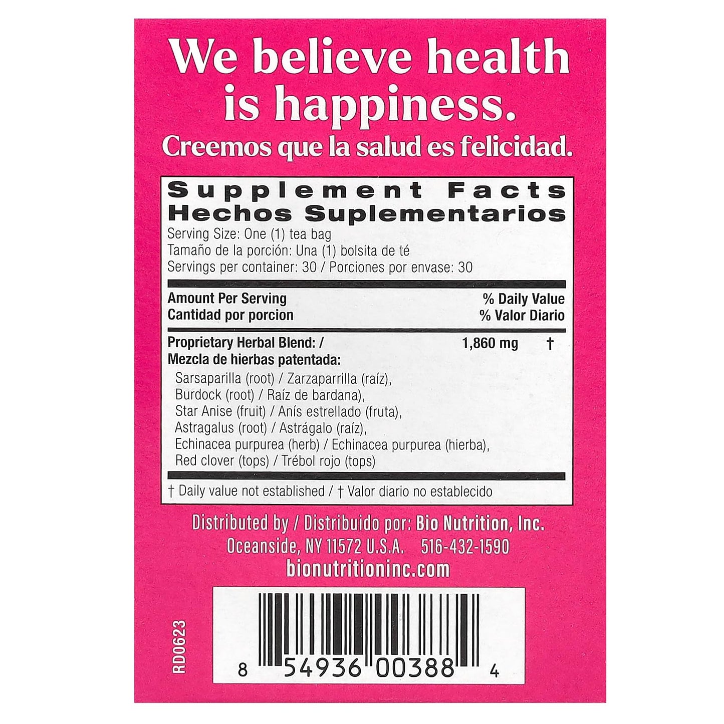 Bio Nutrition Lymph Support Tea Cleanse and Detox 30 Bag(S)
