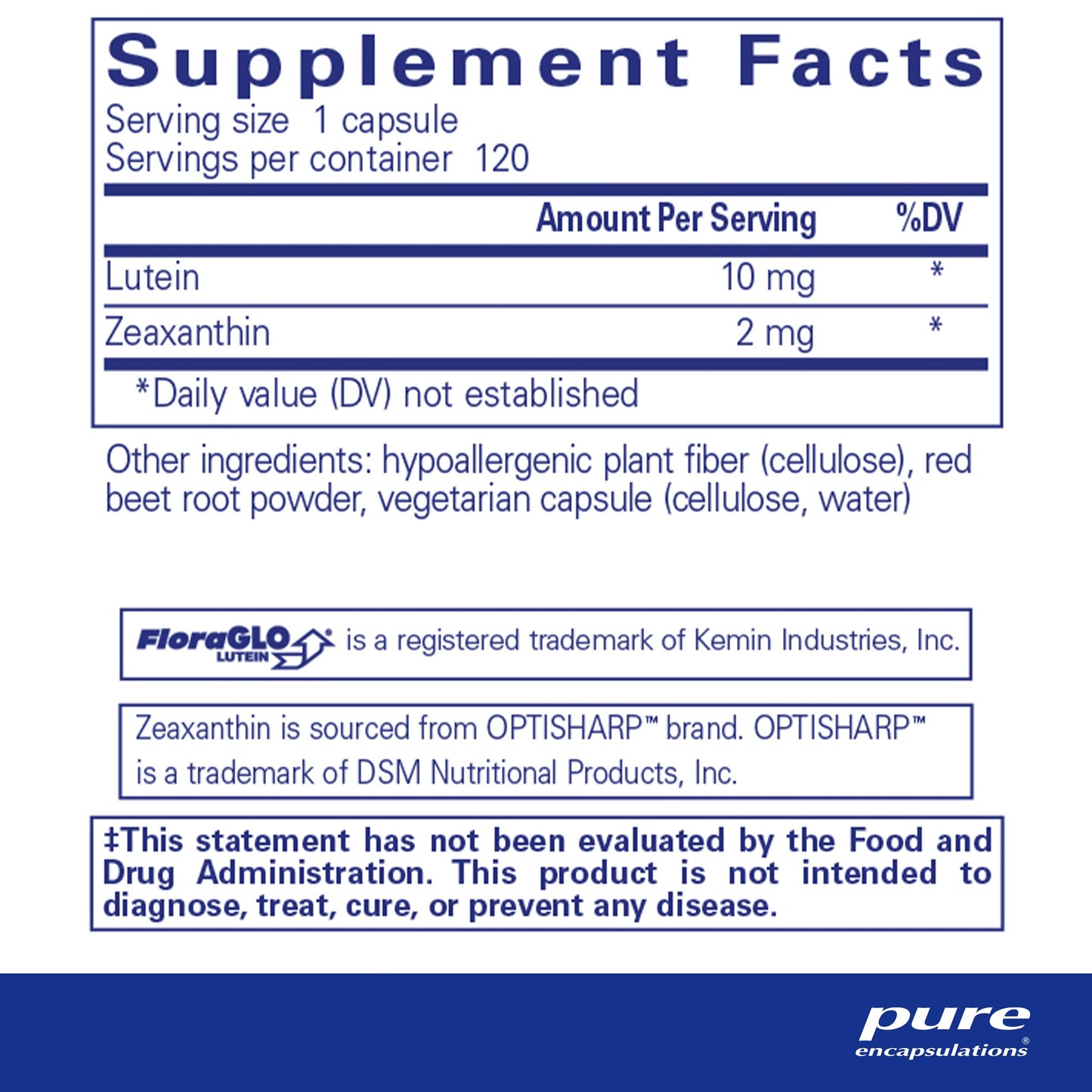 Pure Encapsulations Lutein & Zeaxanthin - Supports Overall Vision* - Maintains Macular Pigment & Eye Health* - Antioxidant Support* - Vegan-Friendly & Non-GMO - 120 Capsules