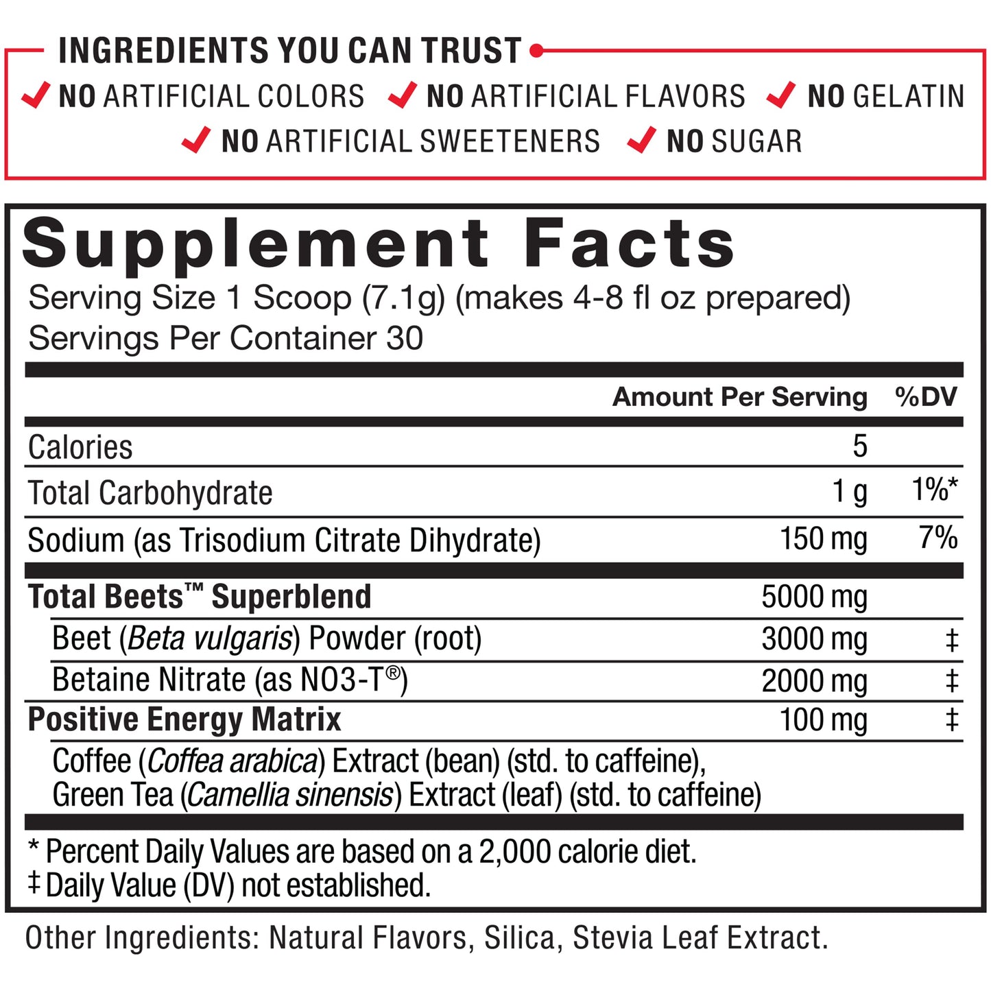 FORCE FACTOR Total Beets Energy Drink Mix 2-Pack, Superfood Beet Root Powder, Nitrates to Boost Energy, Support Circulation, Blood Flow, Nitric Oxide and Stamina, Heart Health Supplement, 60 Servings